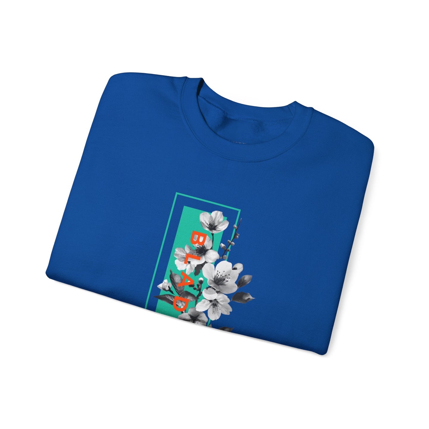 Bloom Bae Teal/Orange Floral Unisex Crewneck Sweater