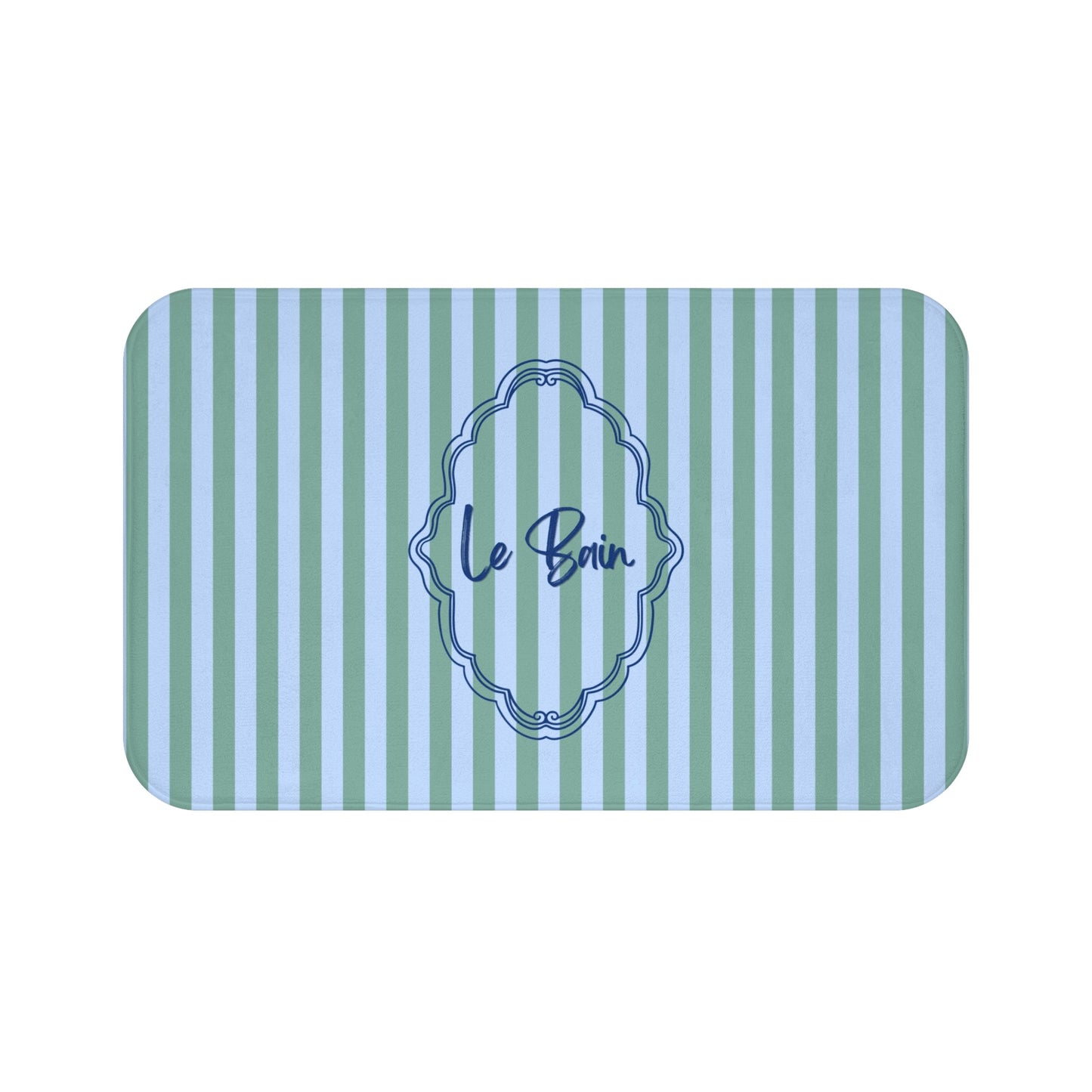 Le Bain Striped Bath Mat — Coastal Green/Blue Bathroom Rug