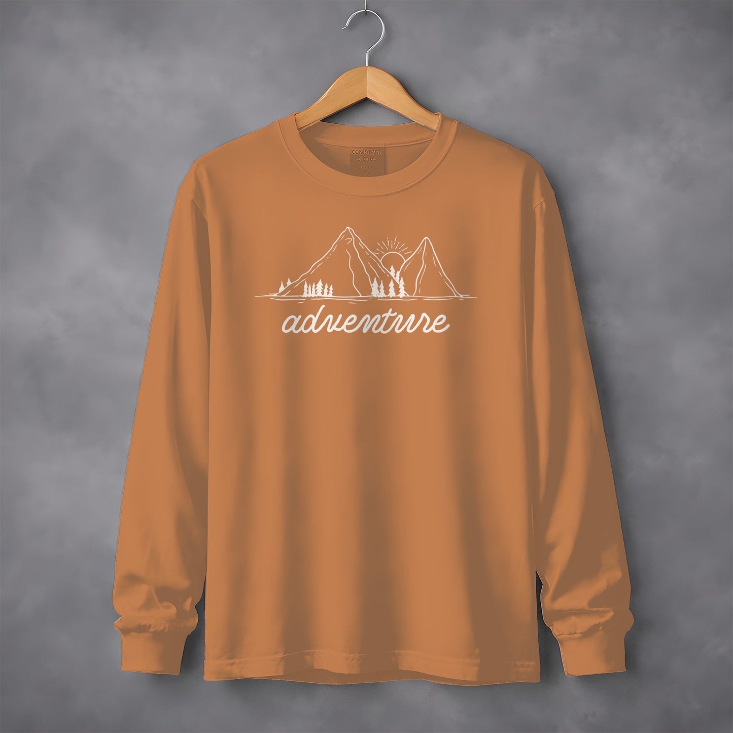 Adventure Awaits Mountains and Sunshine Graphic Long Sleeve T-Shirt