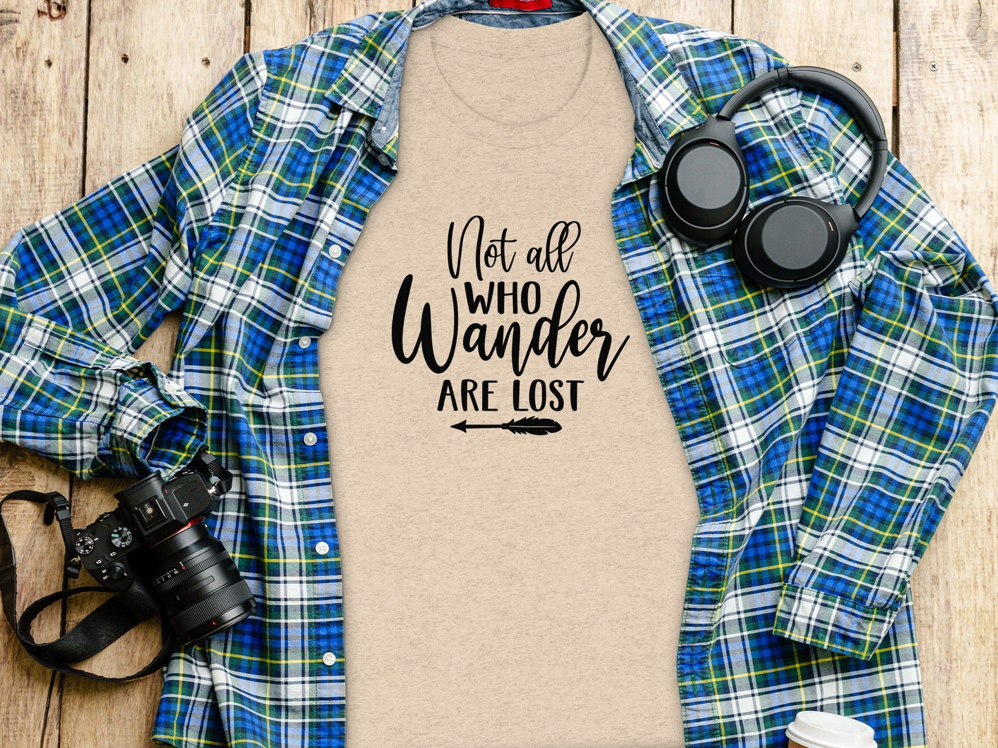 Not All Who Wander Are Lost Arrow Graphic Design T-Shirt