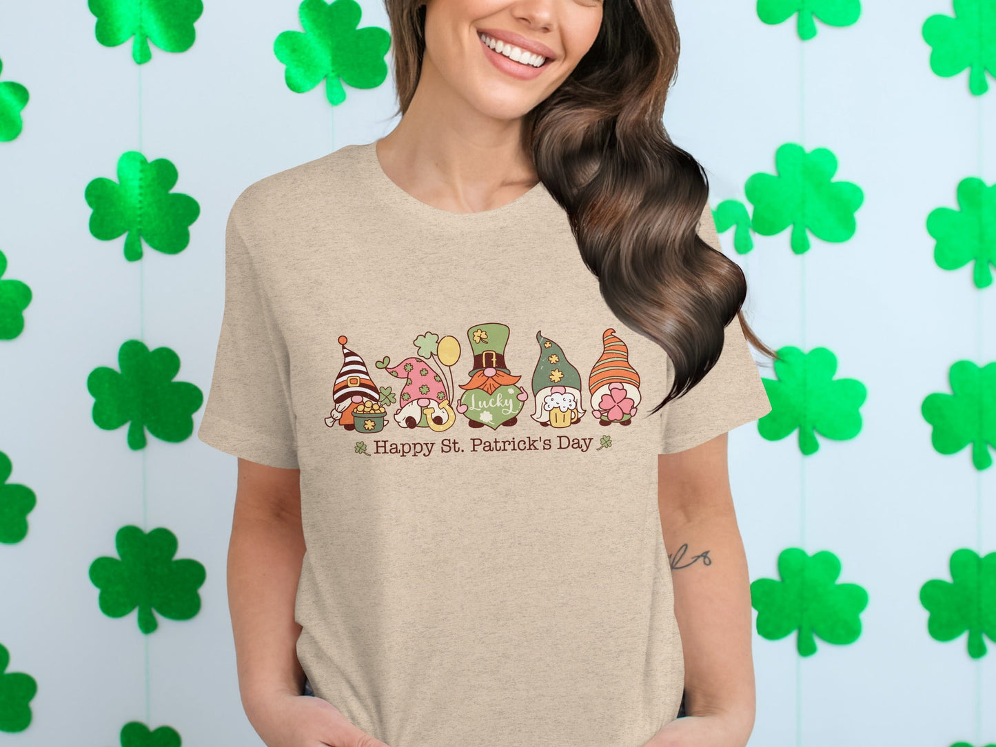 St Patricks Day Gnomes T-Shirts, Lucky Irish T-Shirts, Cute Holiday T-Shirts, Festive Shamrock Apparel, Limited Edition St Paddys Day
