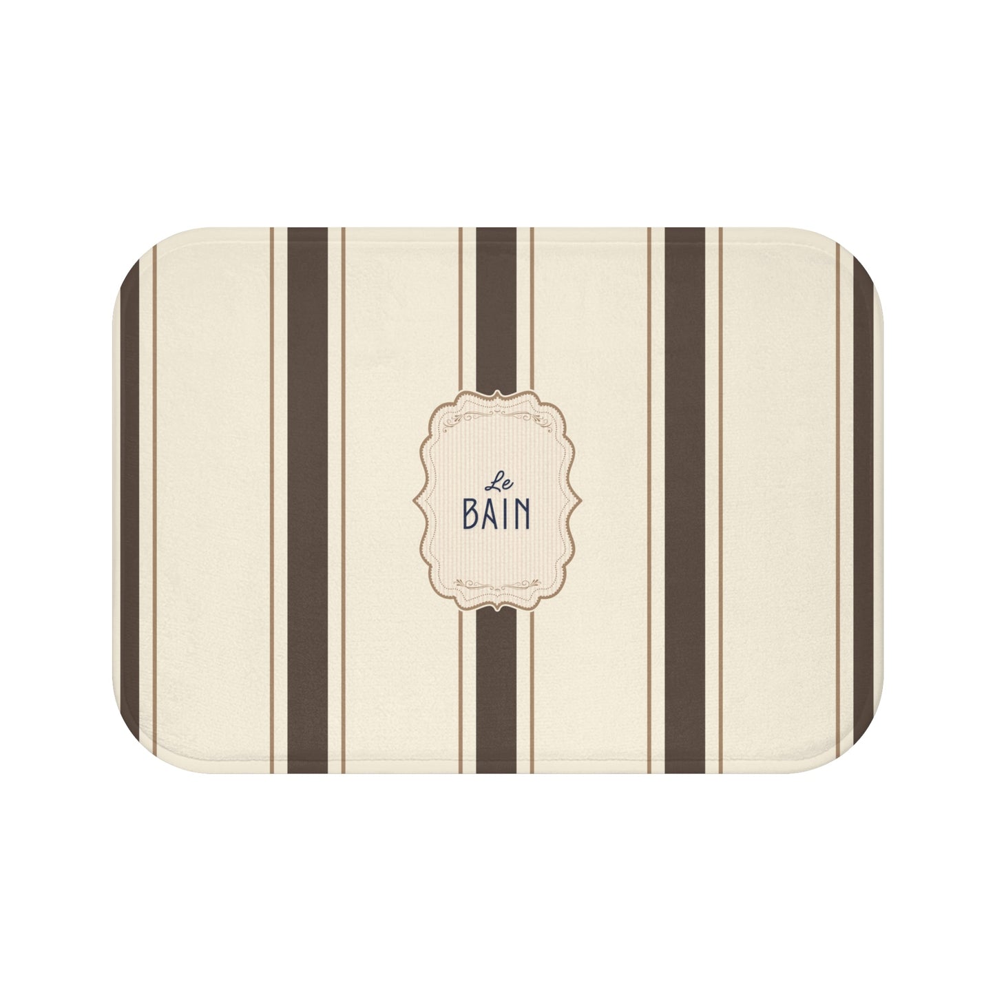 Le Bain Classic Striped Bath Mat, BROWN,  French Bathroom Decor
