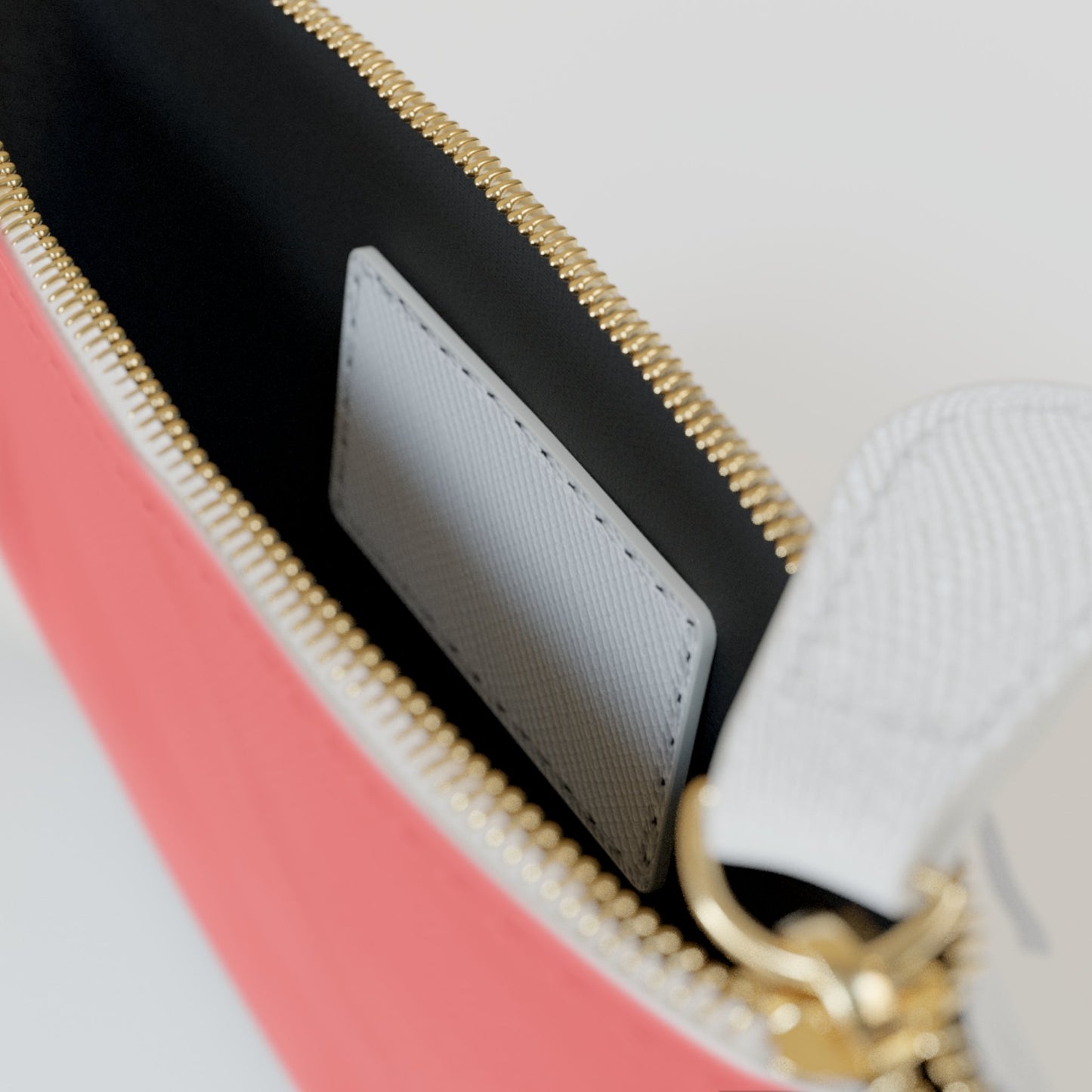 Mini Clutch Bag — Pastel Red Polka Dot "Life Takes Guts"  Vegan Wallet