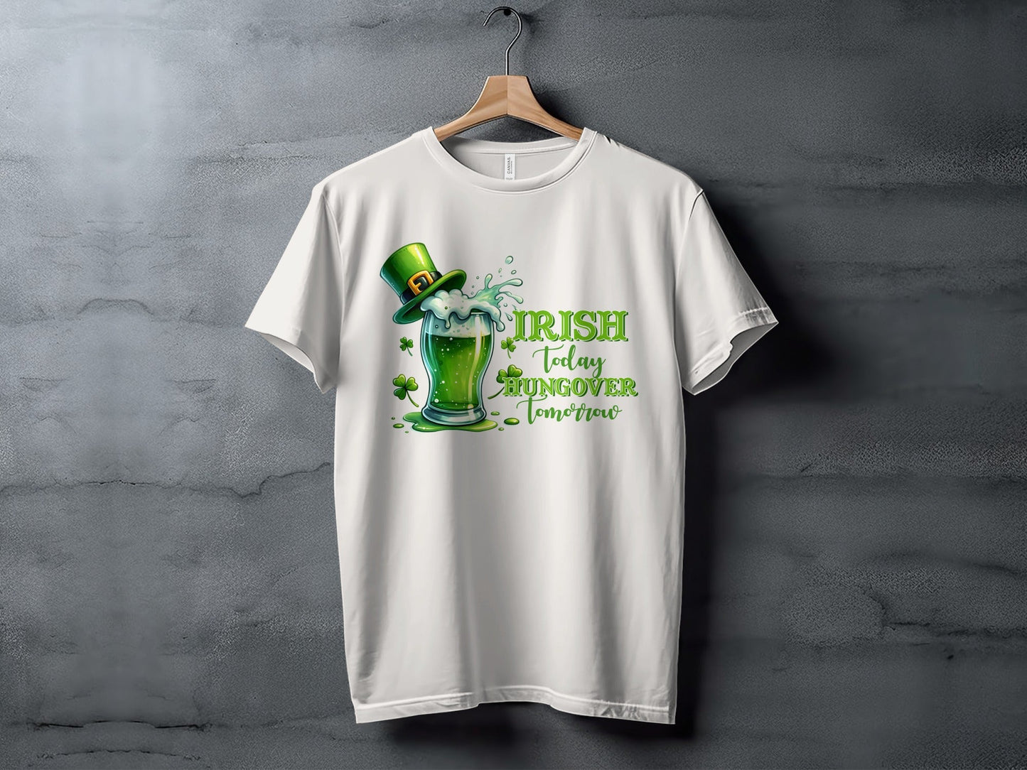 Funny Irish T-Shirts, St Patricks Day Shirts, Irish Today Hungover Tomorrow T-Shirts, Green Beer Lover T-Shirts, Lucky Shamrock Gift