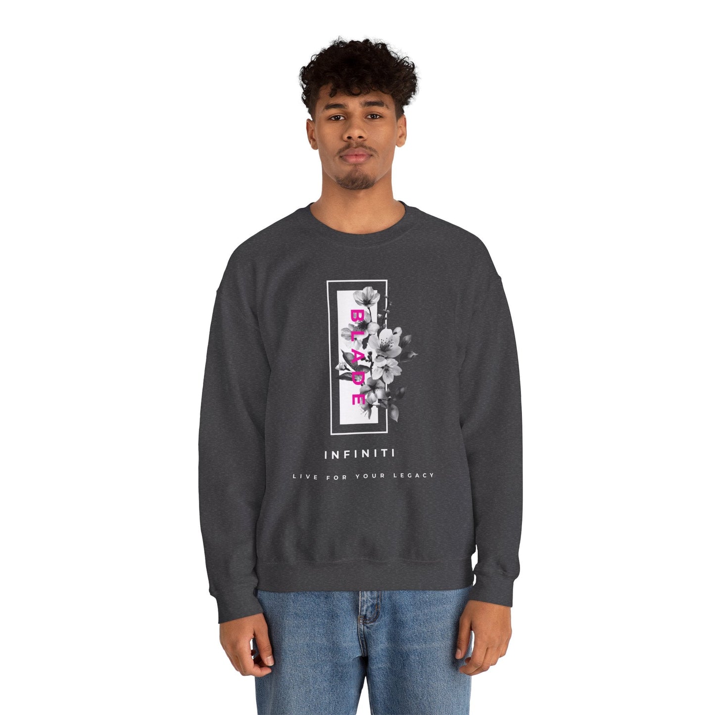 Bloom Bae Deep Pink Floral Unisex Crewneck Sweater