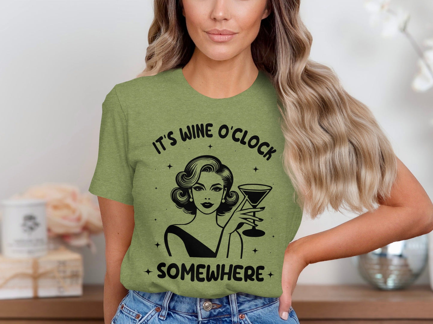 It's Wine O'Clock Somewhere Classy Lady Graphic T-Shirt