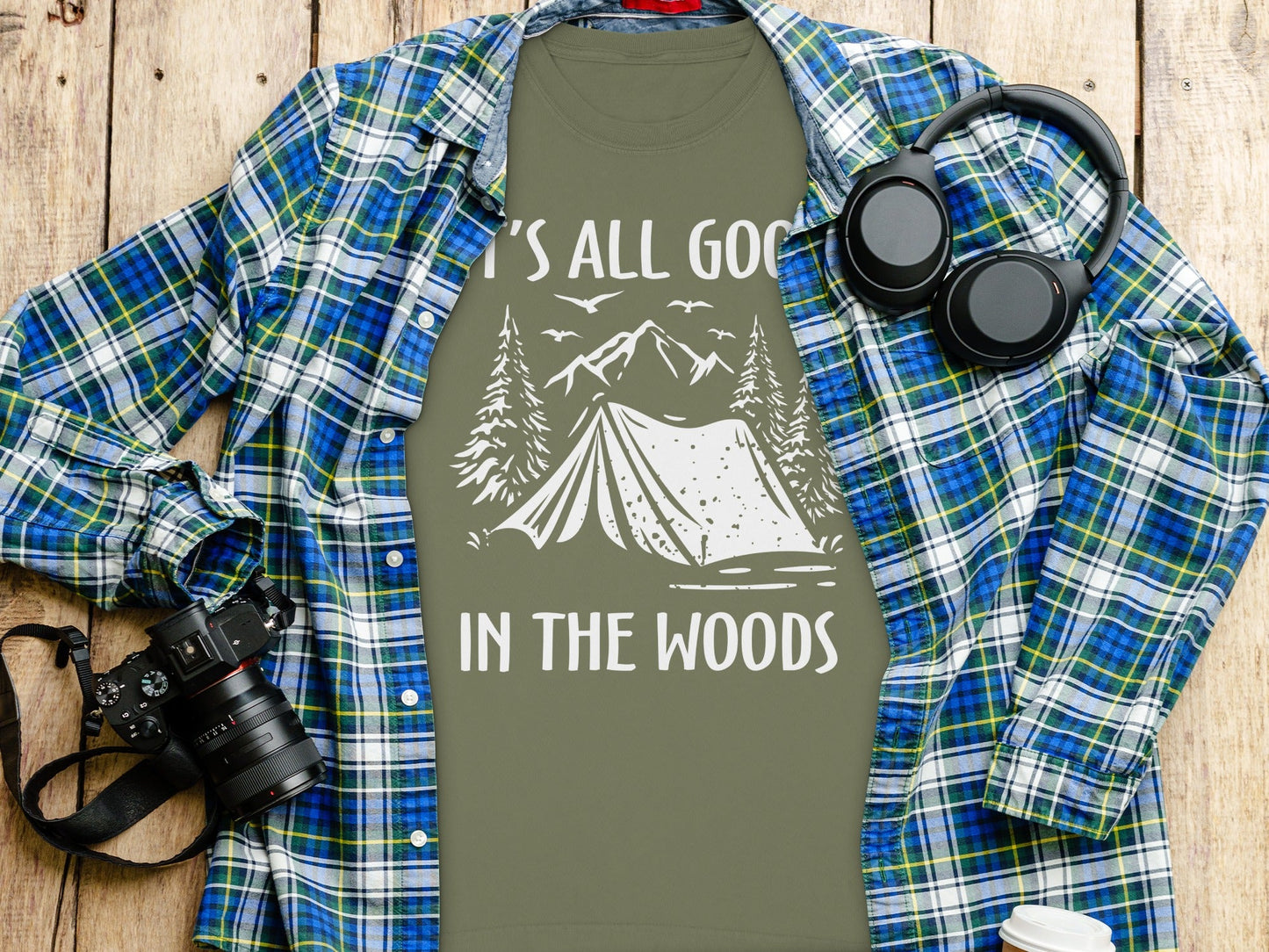 It's All Good In The Woods Camping Illustration Long Sleeve T-Shirt