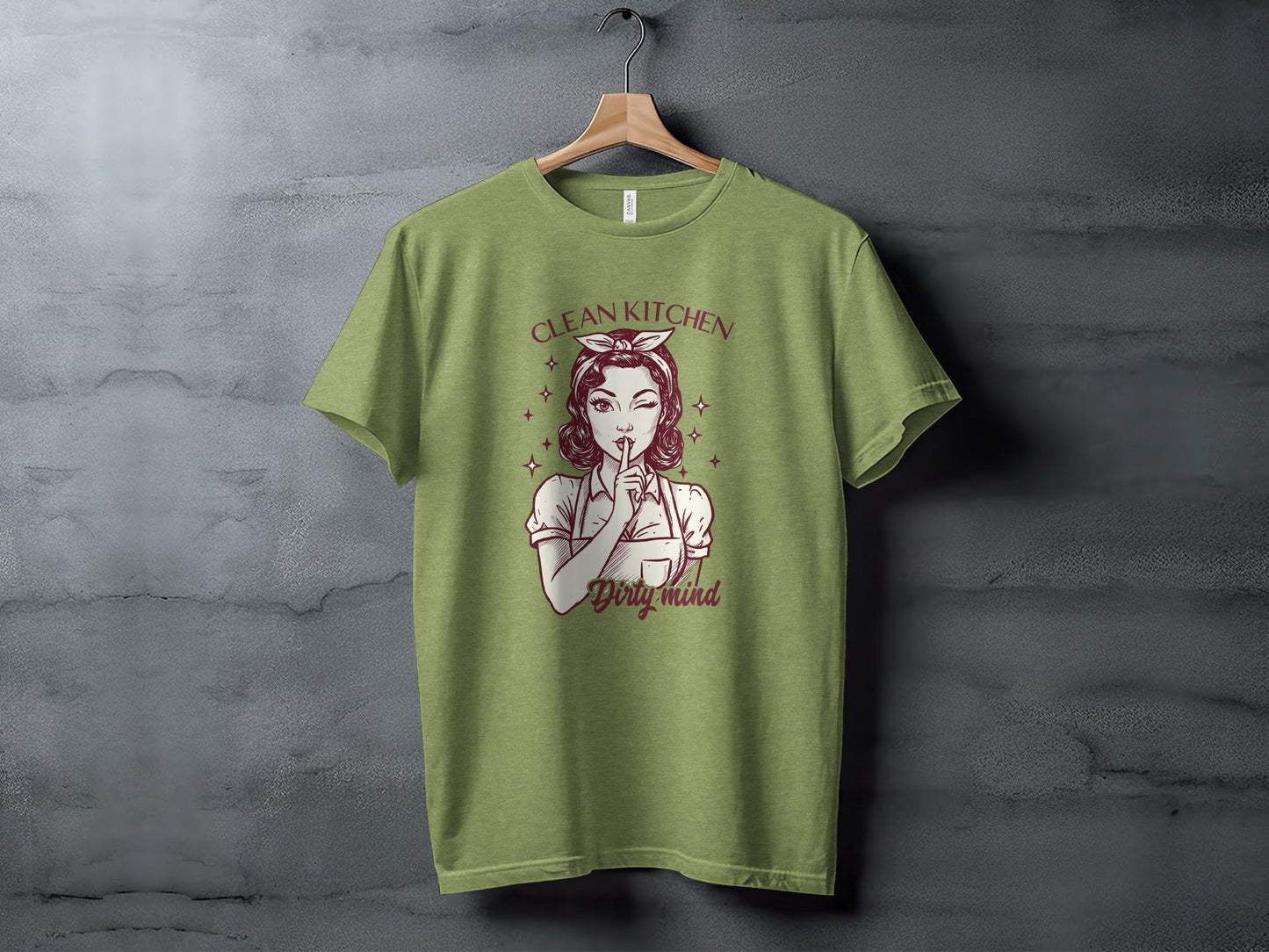 Clean Kitchen Dirty Mind Retro Woman Graphic T-Shirt
