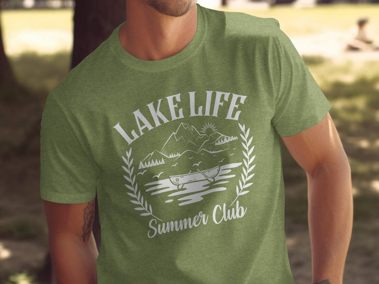 Lake Life Summer Club Boat Sunset Design Great Gift T-Shirt