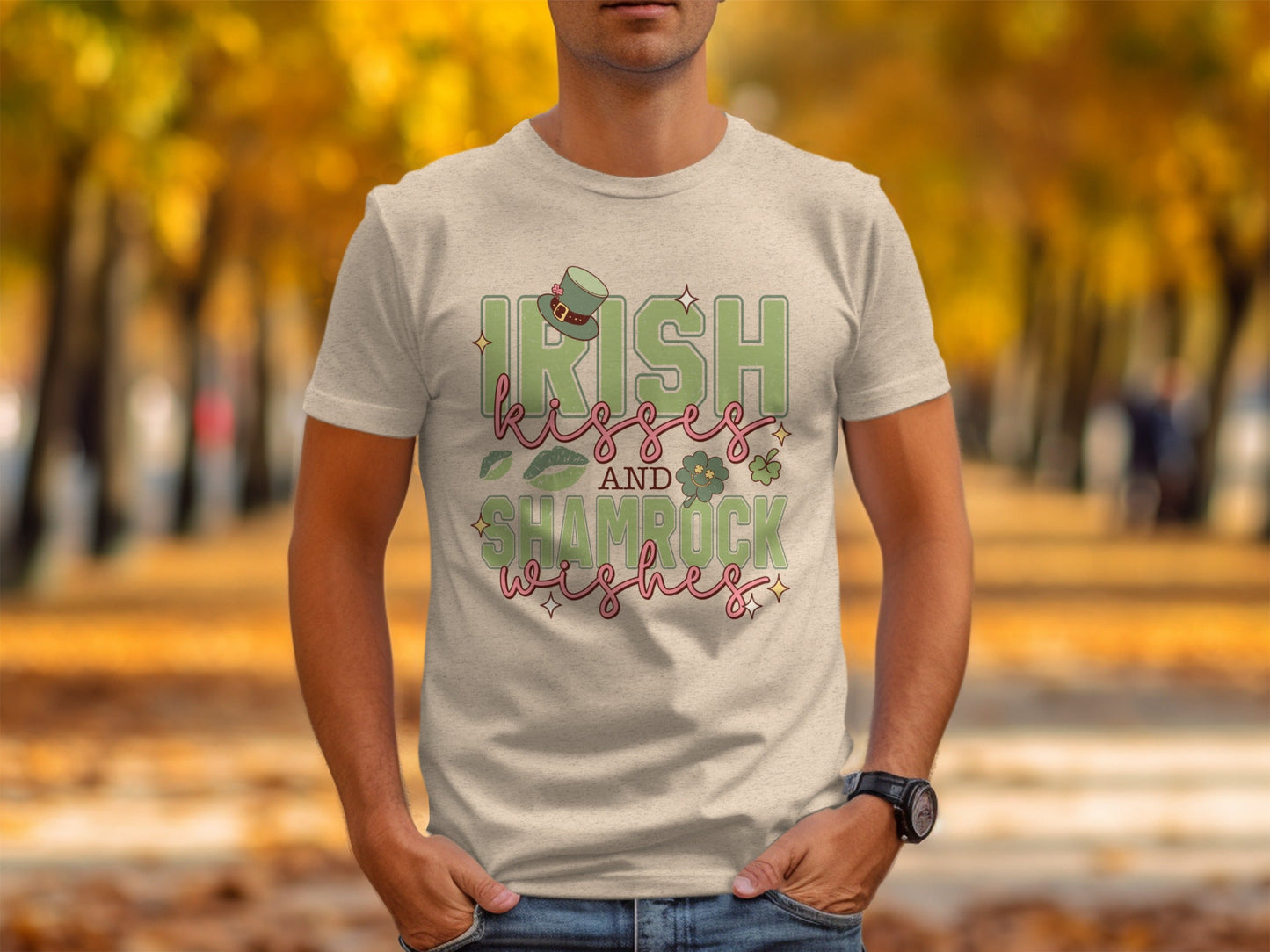 Irish Kisses Shamrock Wishes T-Shirts, St Patricks Day T-Shirts, Lucky Shirt, St Paddys Day Tee, St Patricks Day Gifts, Irish Gifts