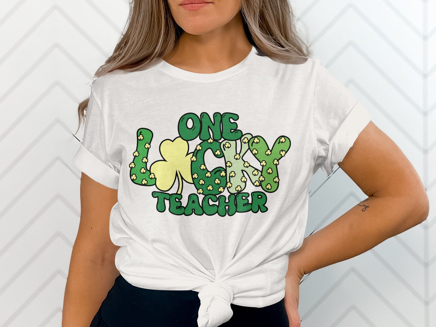 One Lucky Teacher Saint Patricks Day Cute Graphic T-Shirt