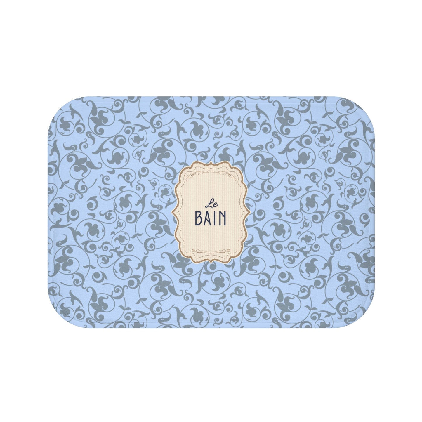Le Bain French Blue Floral Bath Mat | Elegant French Bathroom Decor