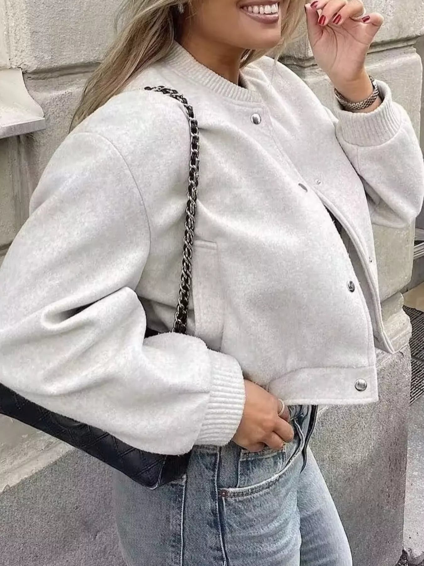 Snap Down Cropped Jacket