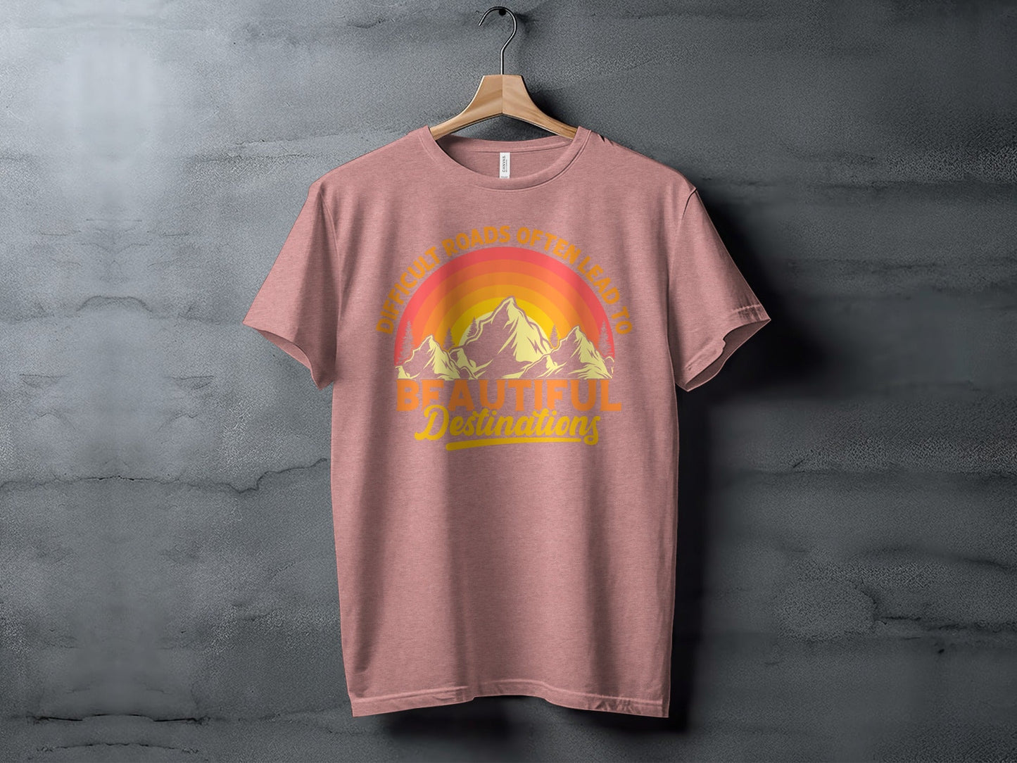 Difficult Roads Beautiful Destinations Retro Style T-Shirt Long Sleeve T-Shirt