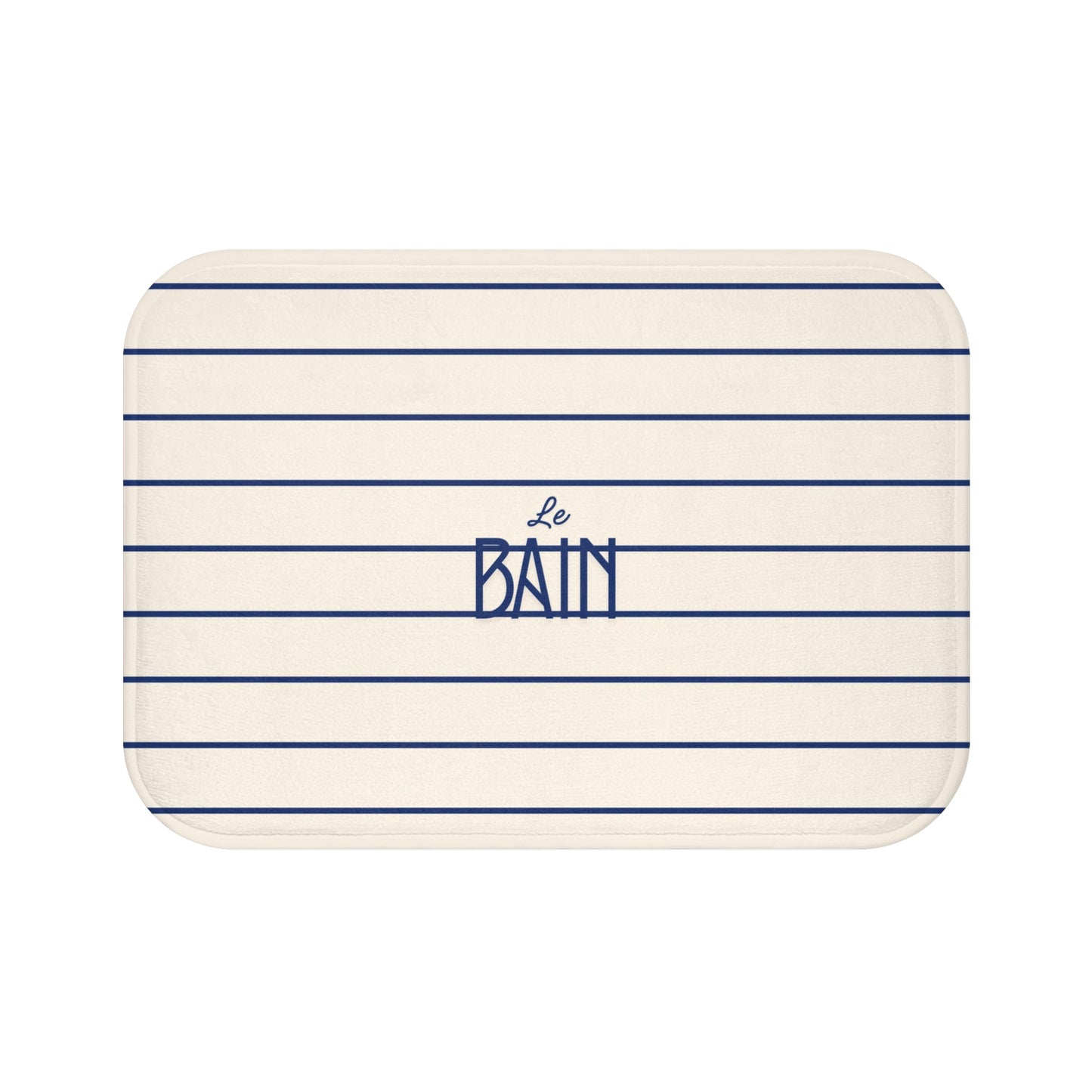 Le Bain Striped Bath Mat — French-Inspired Blue Stripe Bathroom Rug