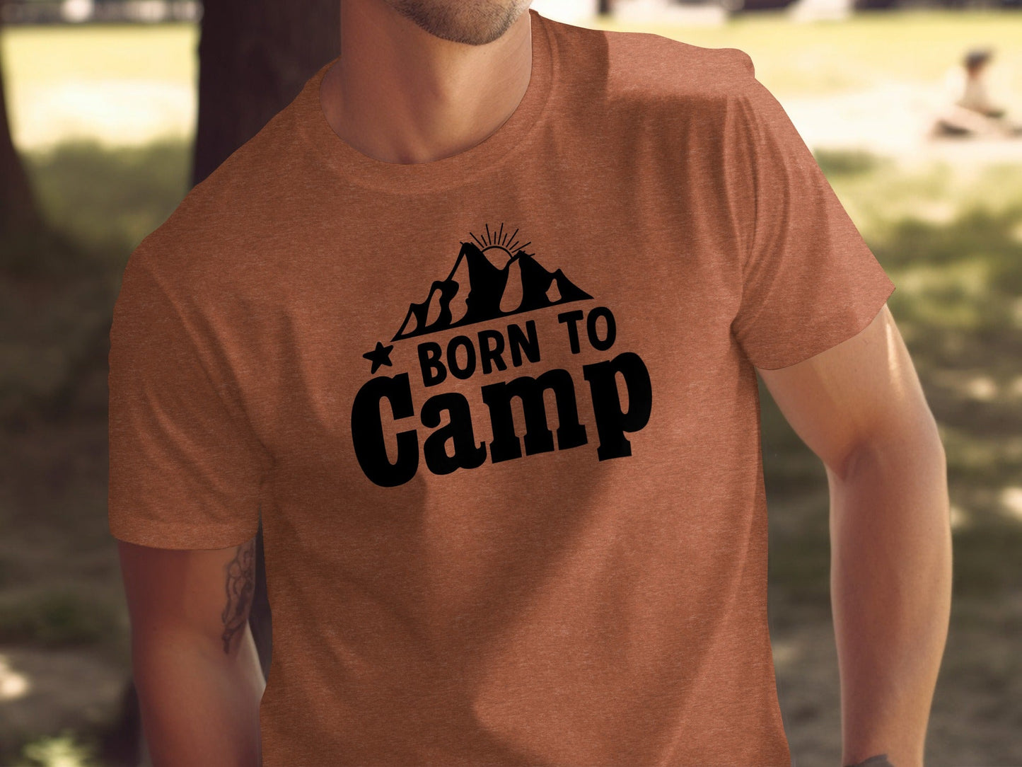 Born To Camp Mountain Design Adventure Awaits T-Shirt