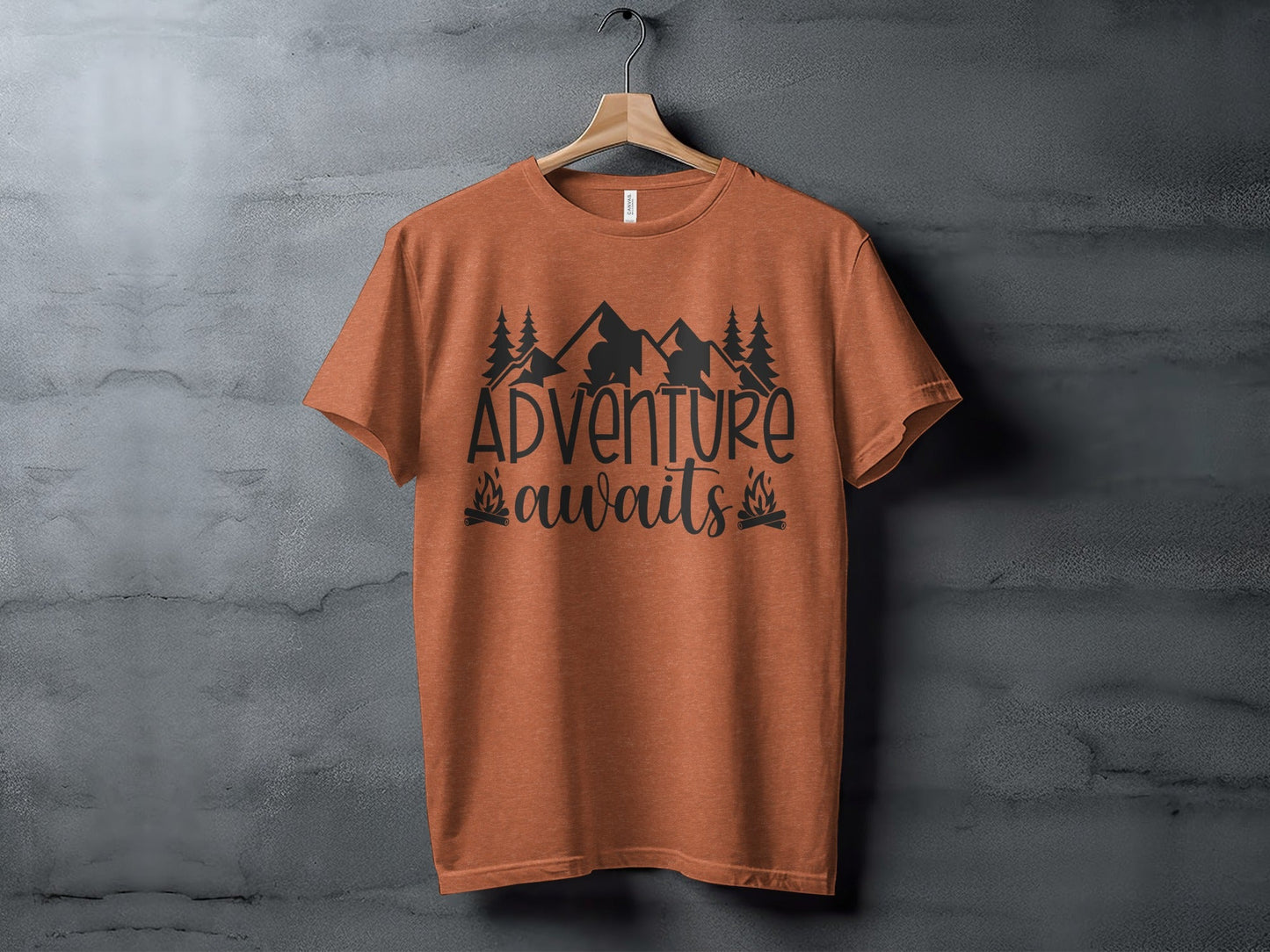 Adventure Awaits with Mountains and Campfires T-Shirt