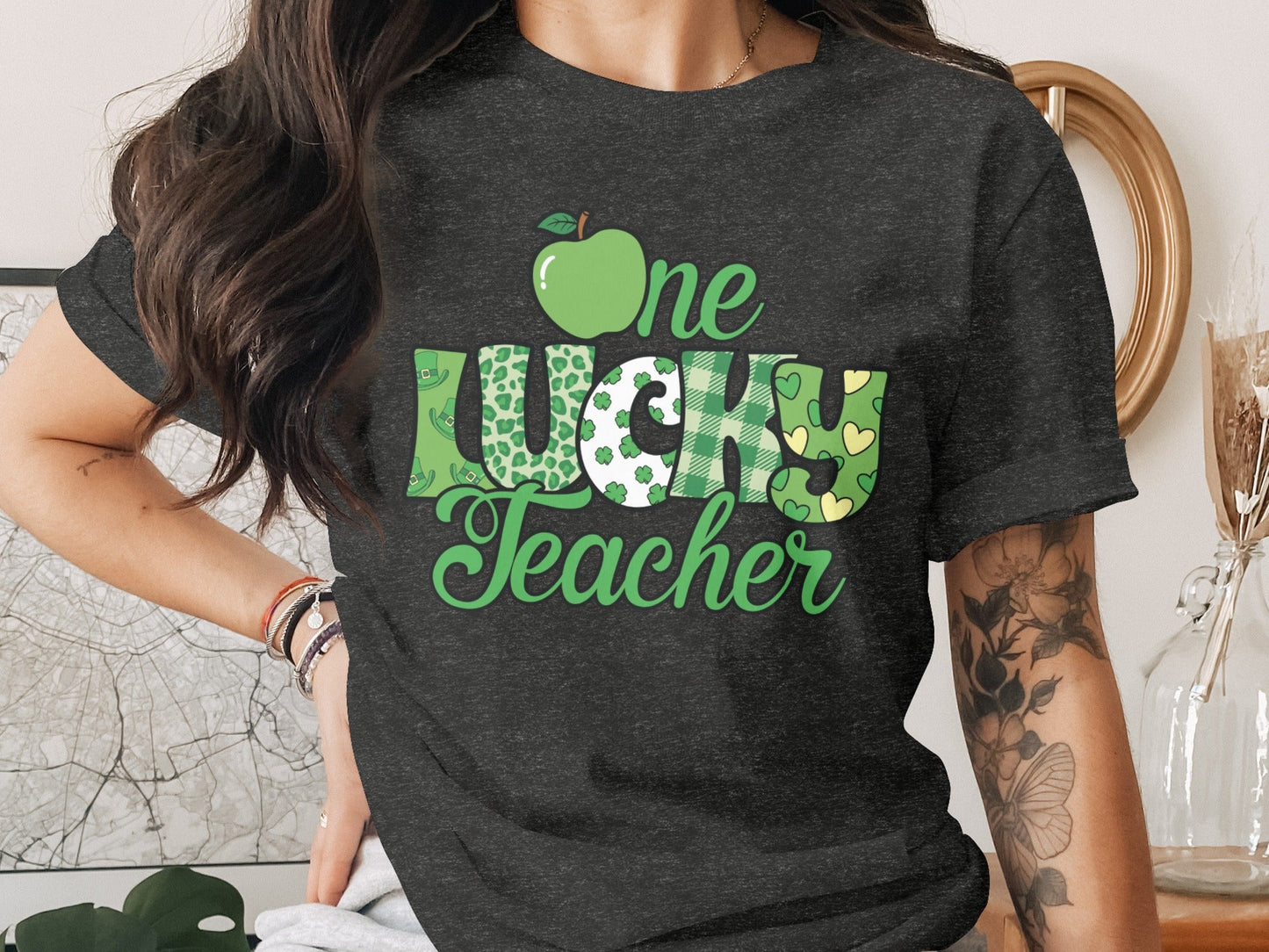 One Lucky Teacher Happy St Patricks Day Graphic T-Shirt