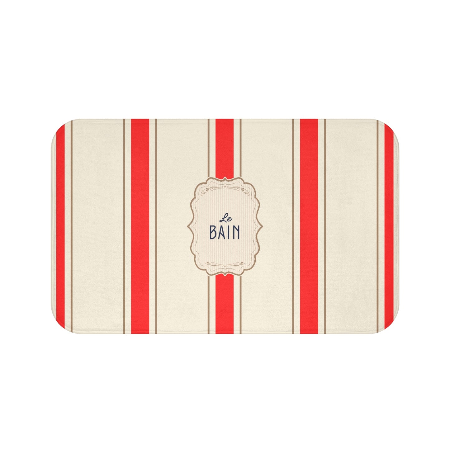 Le Bain Classic Striped Bath Mat, RED  | Parisian Bathroom Decor