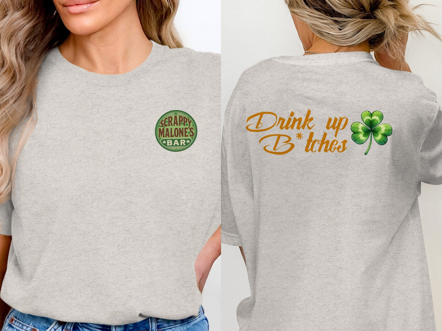 Scrappy Malone's Bar, Bar Logo Art, Irish Bar Sign, Shamrock Design, St Patricks Day Gift, Lucky Charm Bar Decor