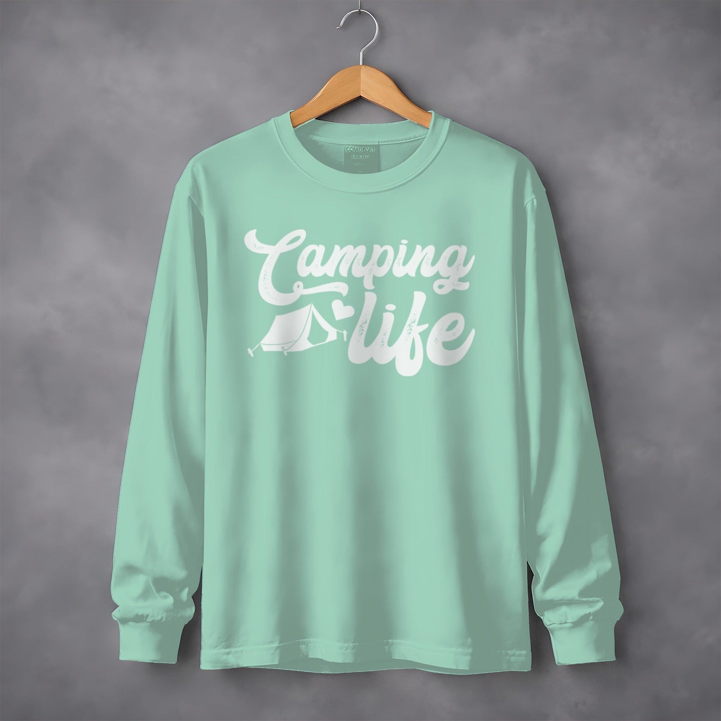 Camping Life with Tent and Heart Great Outdoors Long Sleeve T-Shirt