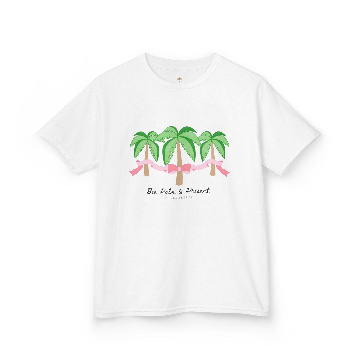 Bee Palm and Present Girls Short Sleeve Youth Hive Tee