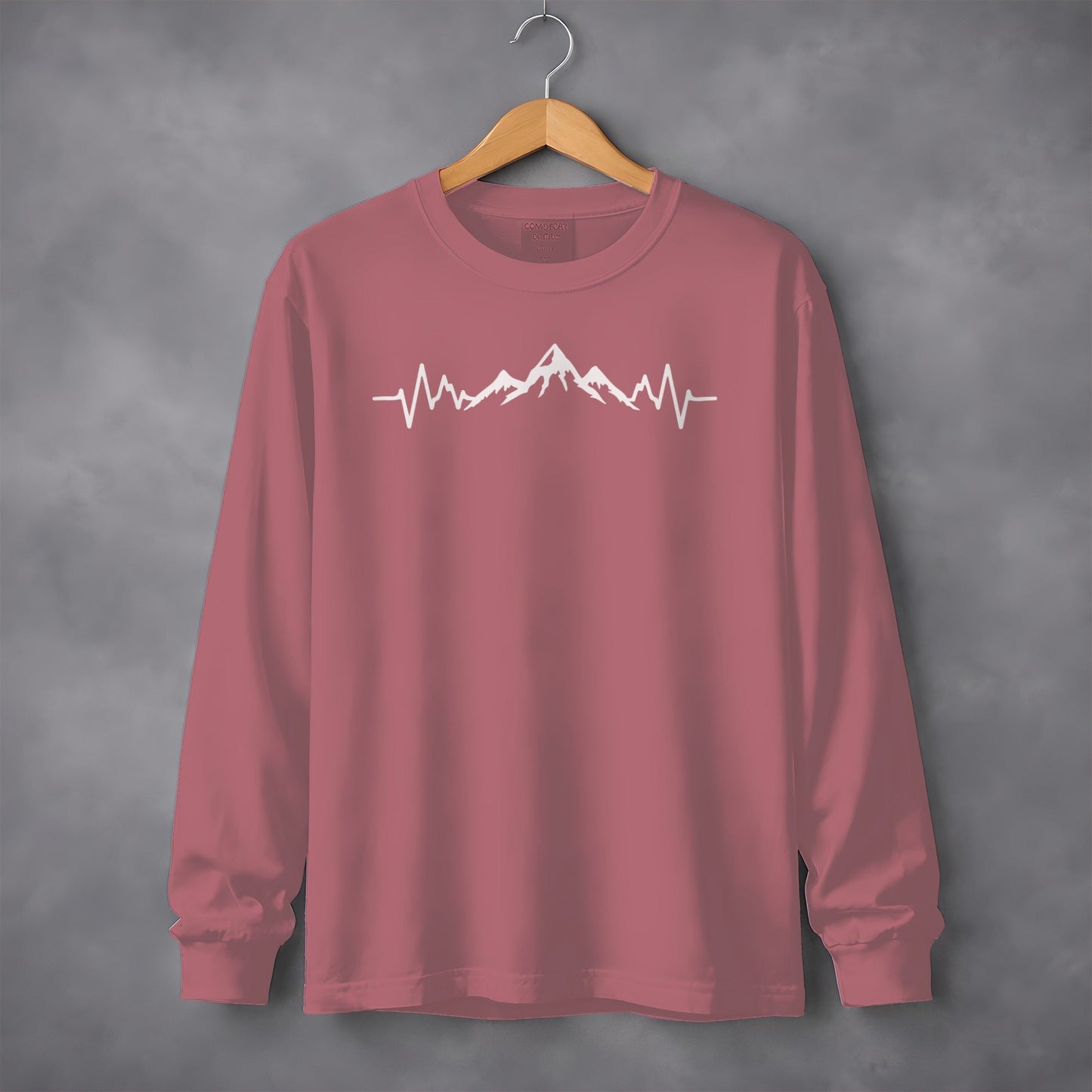 Mountains Heartbeat Nature Outdoors Adventure Long Sleeve T-Shirt