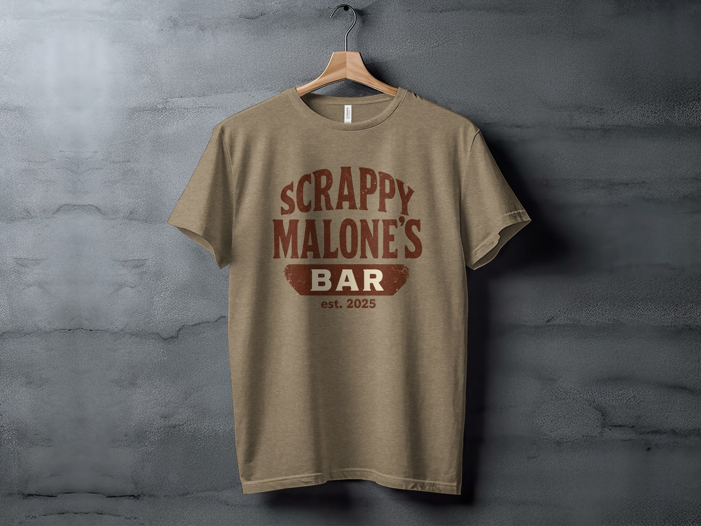 Scrappy Malone's Bar Est 2025 Vintage Logo T-Shirt - Retro Pub Graphic Tee