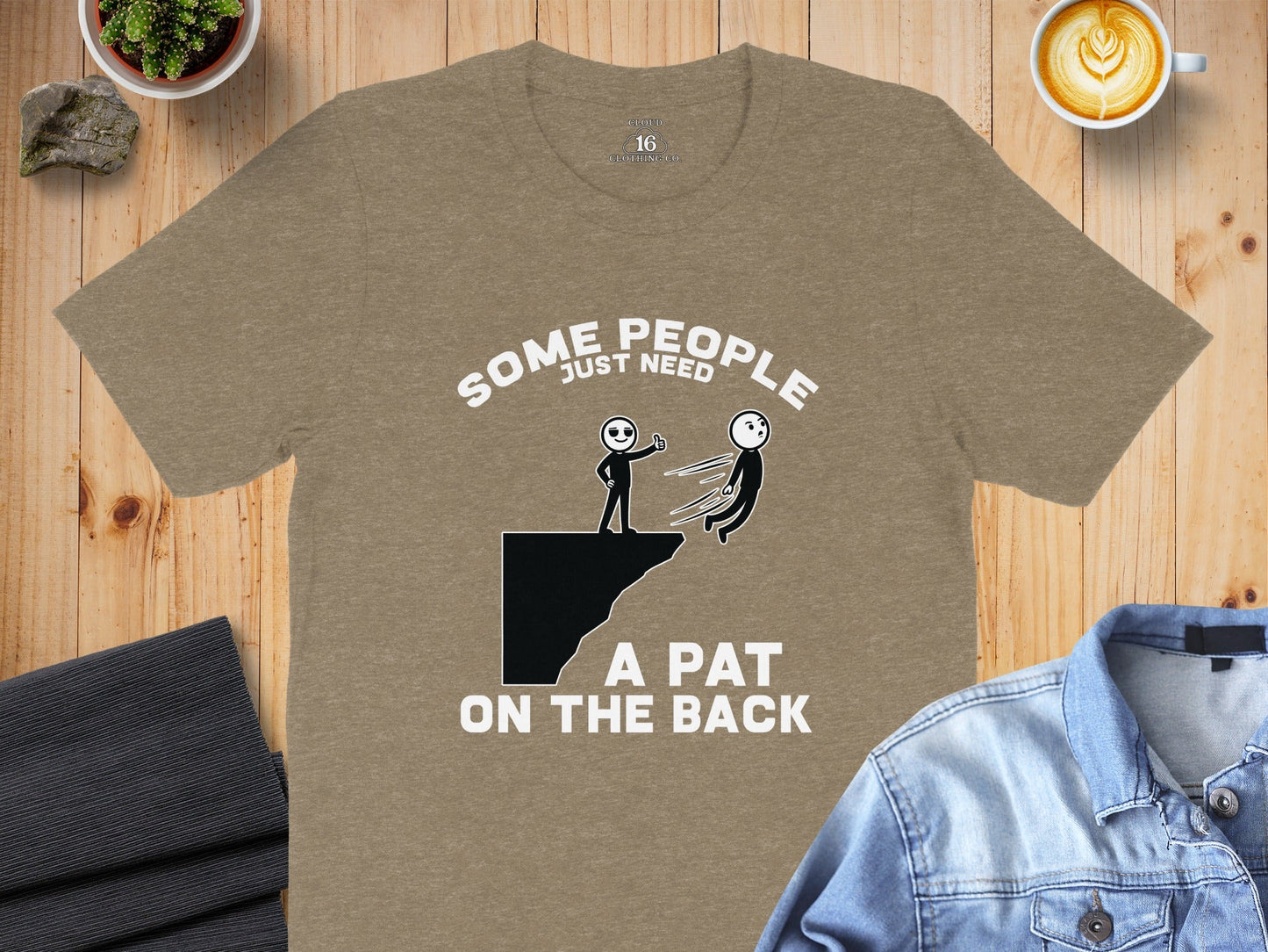 Thumbs Up Before The Fall Funny Stick Figure Art T-Shirt