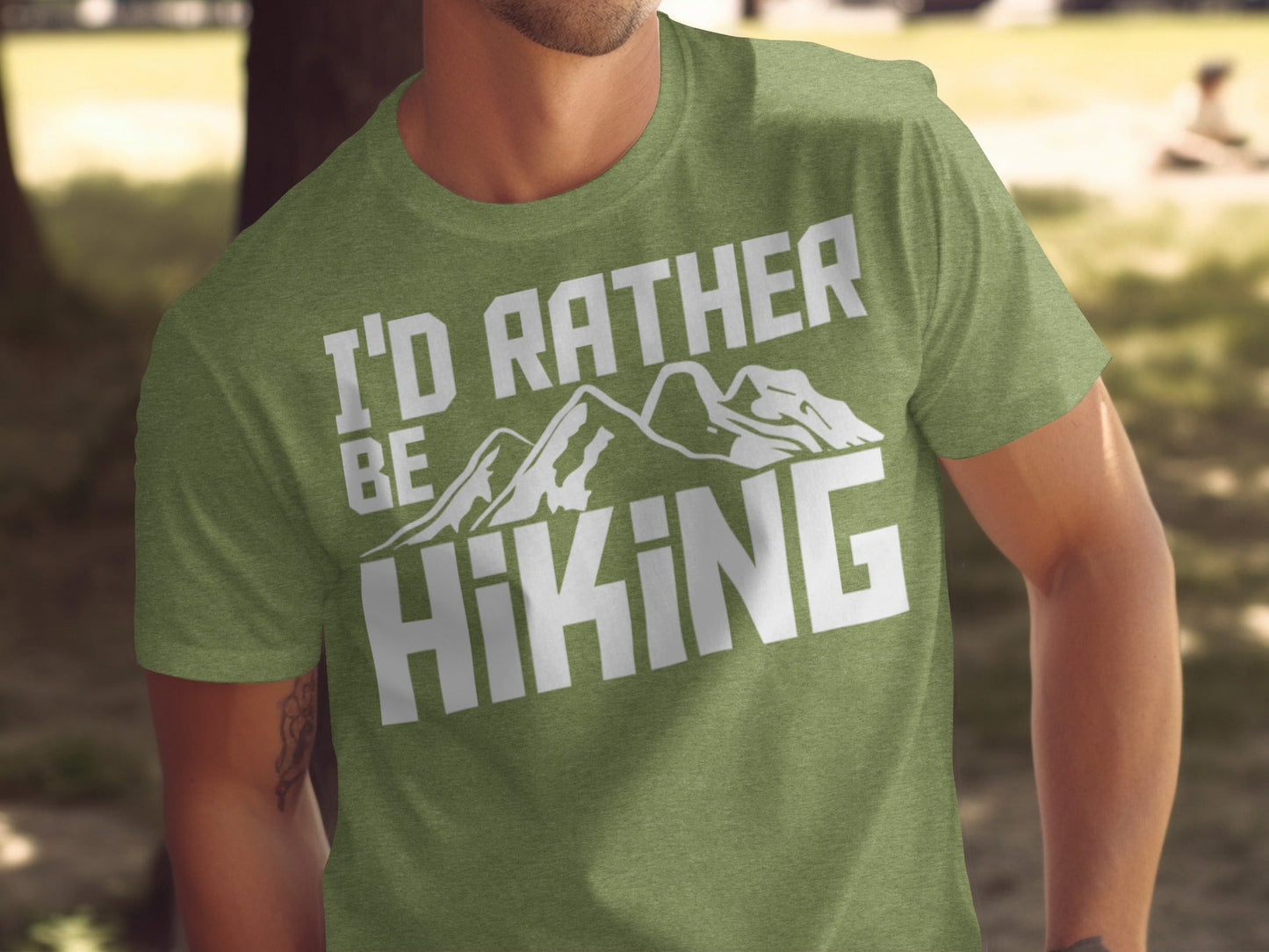 I Would Rather Be Hiking Mountains Graphic Design T-Shirt