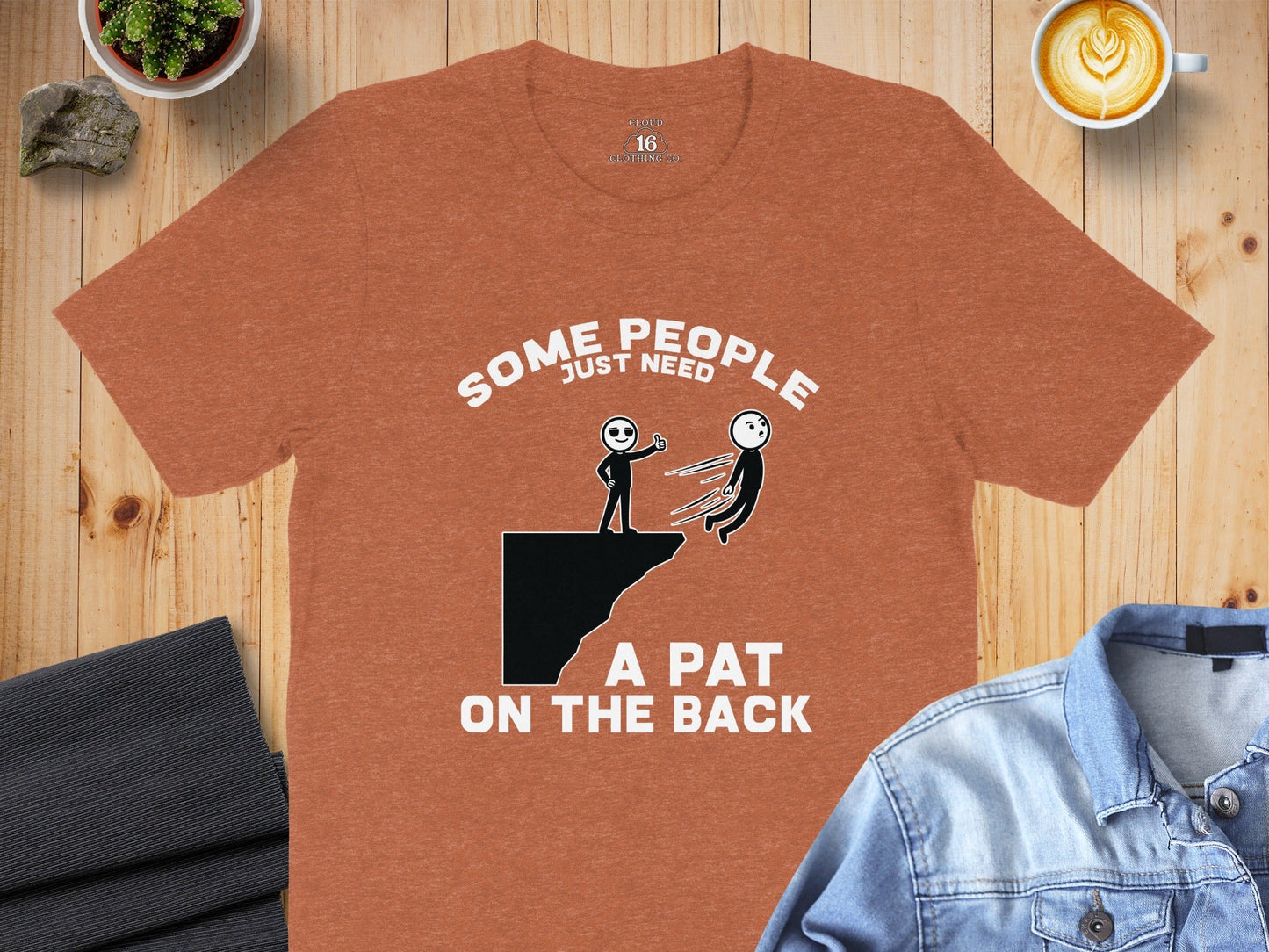 Thumbs Up Before The Fall Funny Stick Figure Art T-Shirt