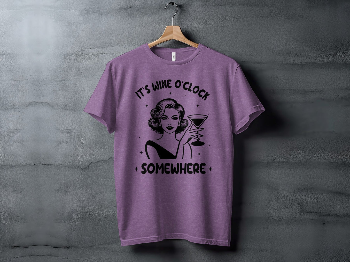 It's Wine O'Clock Somewhere Classy Lady Graphic T-Shirt