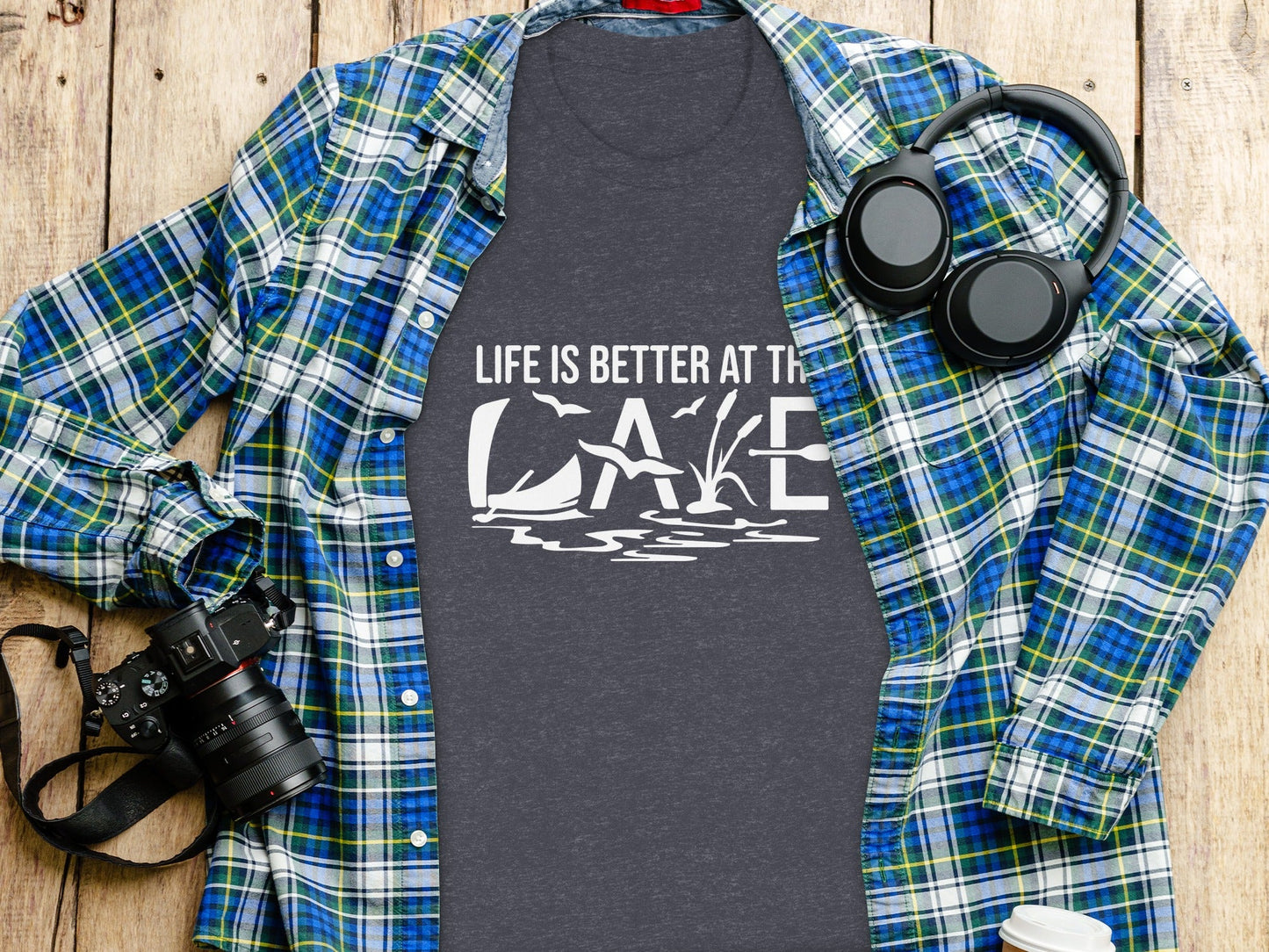 Life Is Better At The Lake Design Graphic Tee T-Shirt