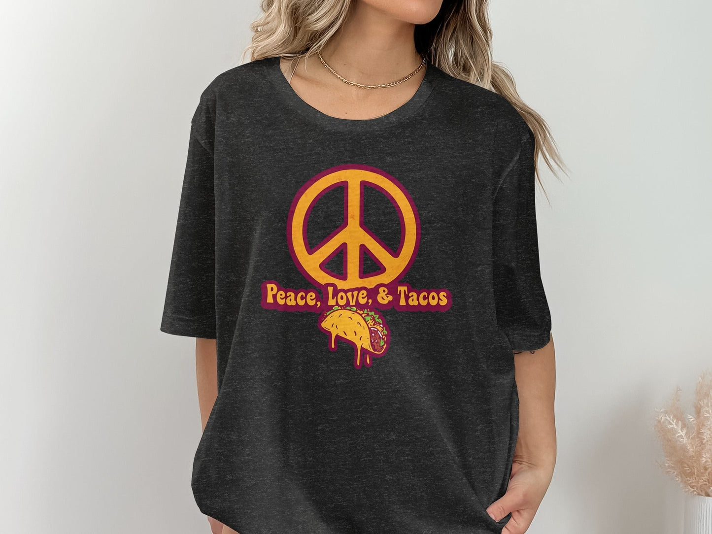 Peace Love Tacos Illustration for Taco Enthusiasts T-Shirt