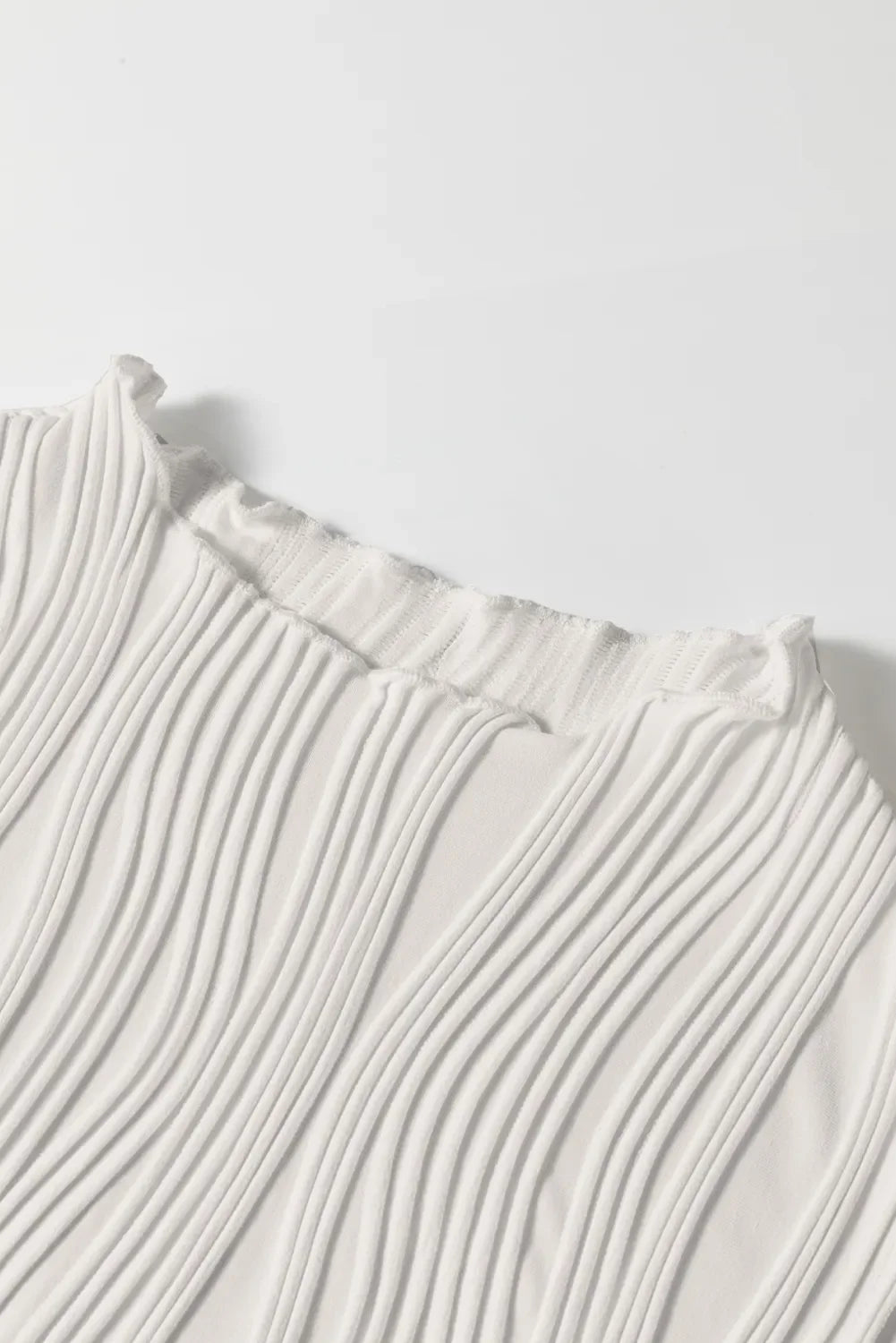 Wavy Textured Mock Neck Tank