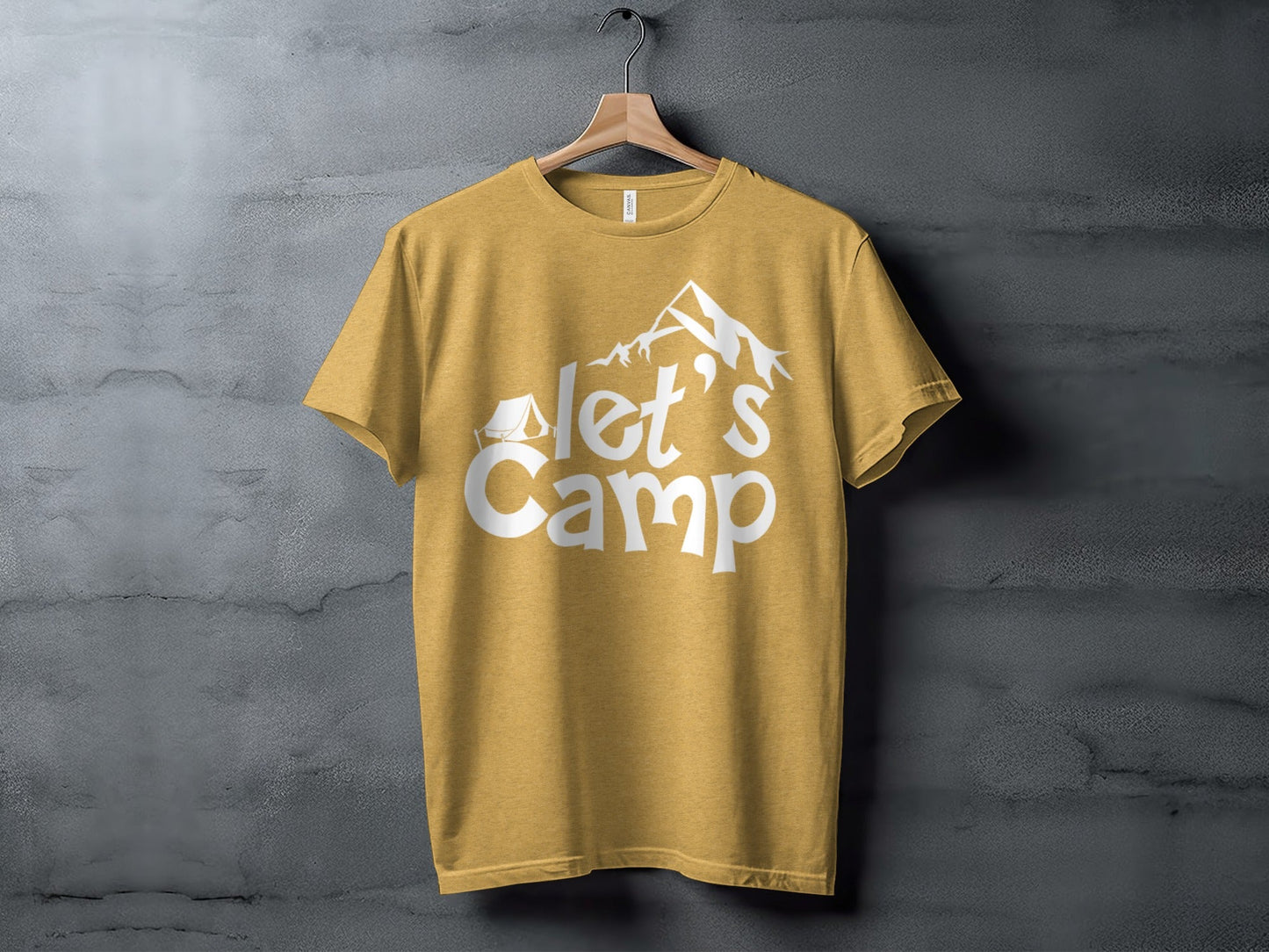 Lets Camp Tent With Mountain T-Shirt
