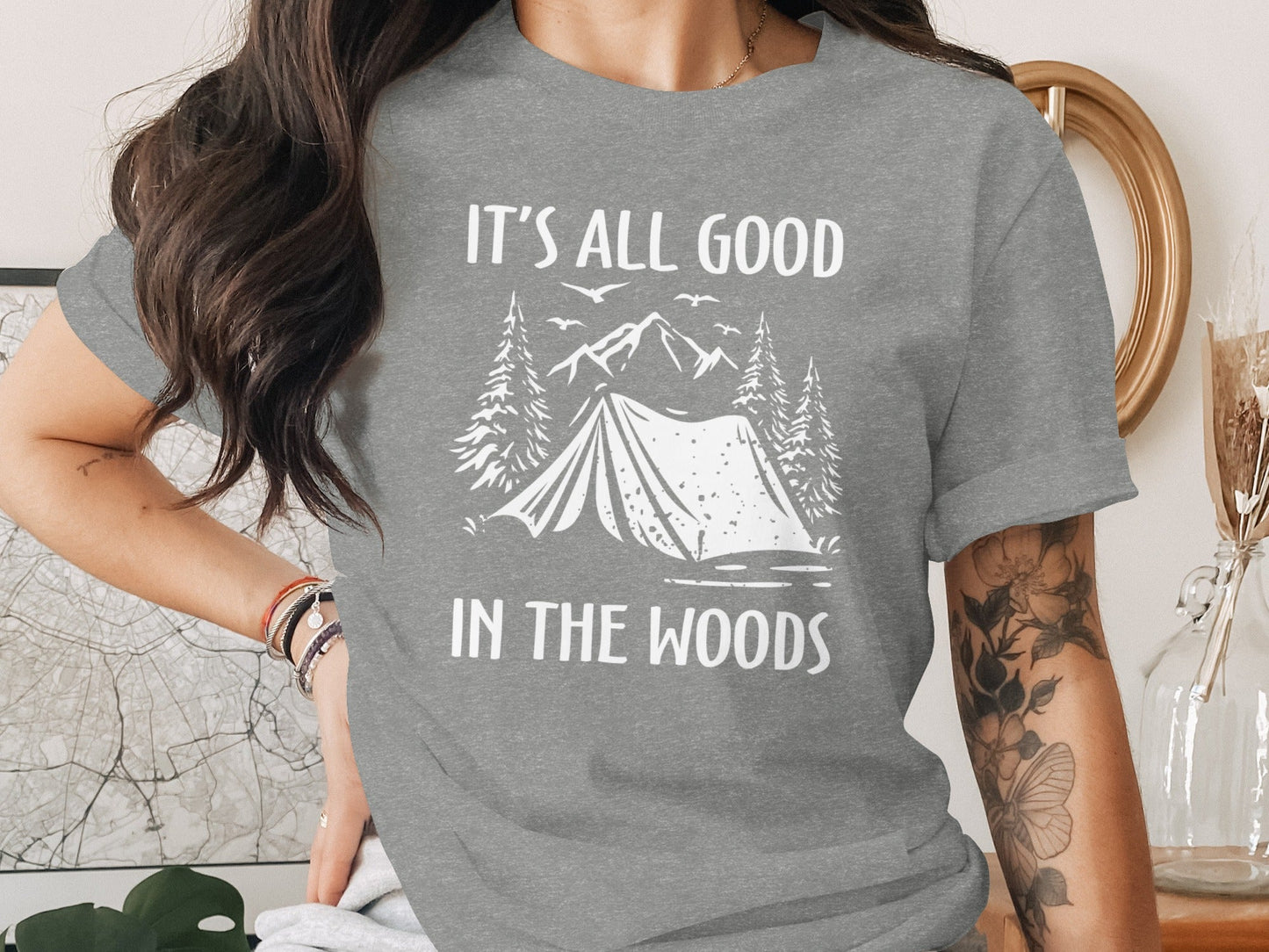 Its All Good In The Woods Camping Graphic Art T-Shirt