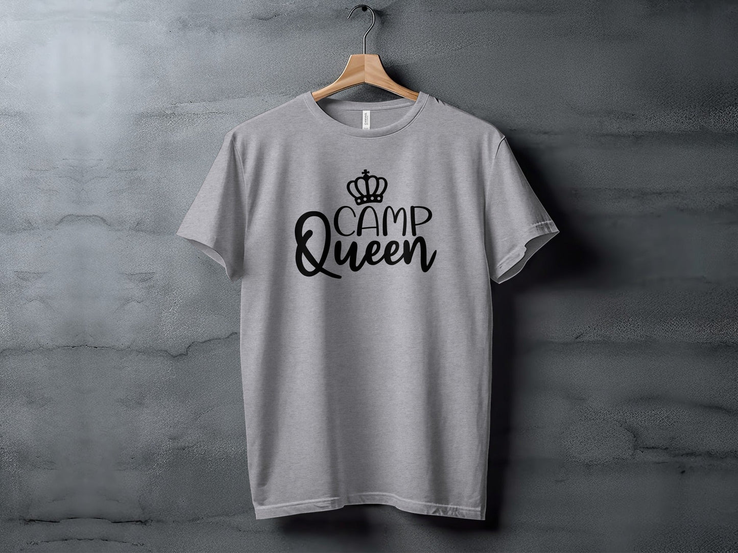 Camp Queen With Crown Graphic Camping Trip Fun T-Shirt