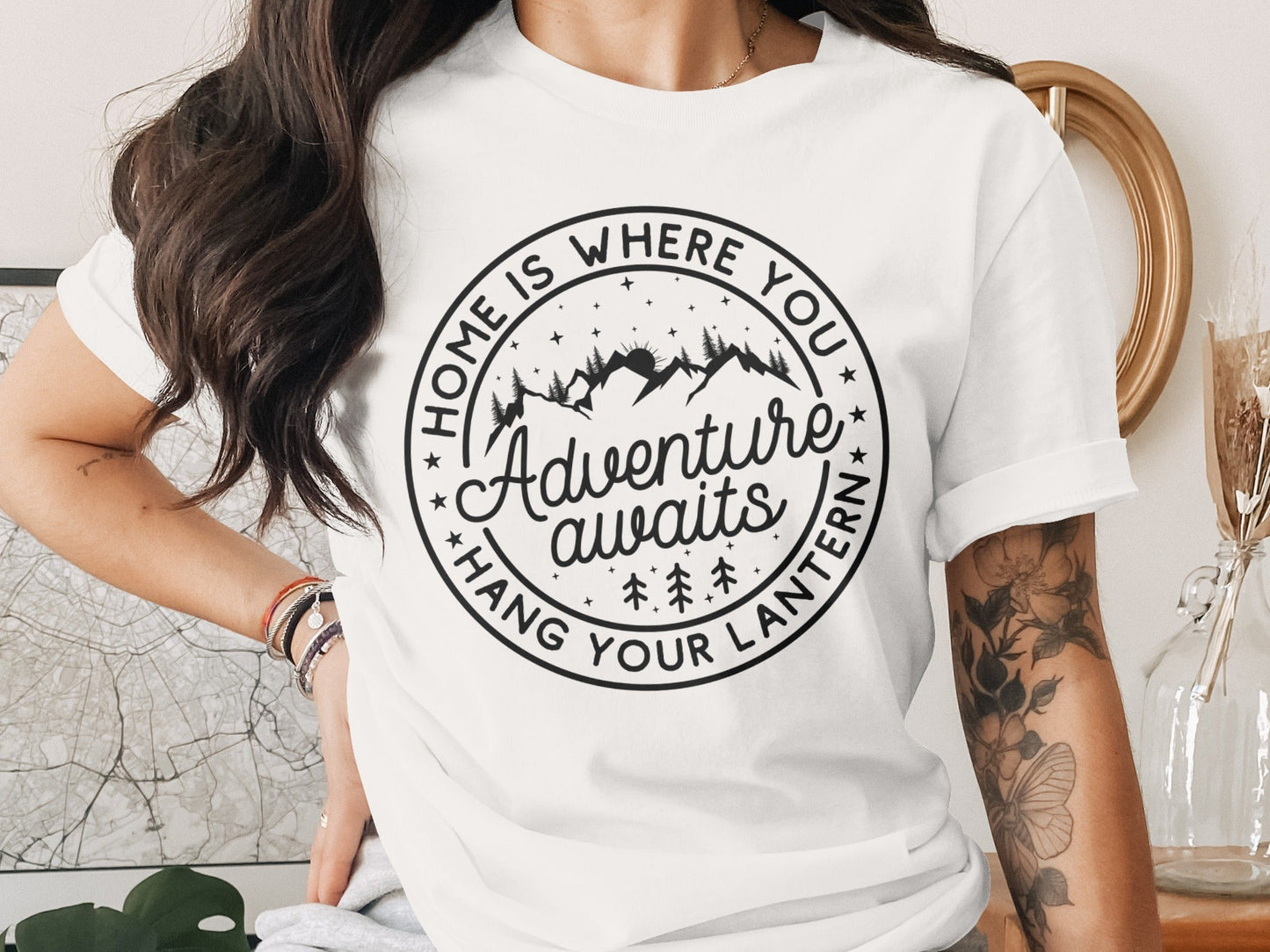 Home Is Where You Hang Your Lantern Adventure Awaits T-Shirt