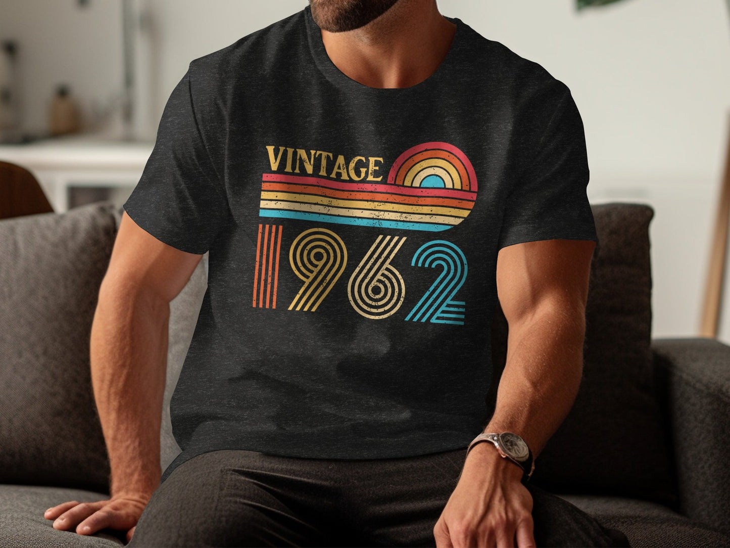 Groovy Vintage 1962 Rainbow Birthday Gift Idea T-Shirt