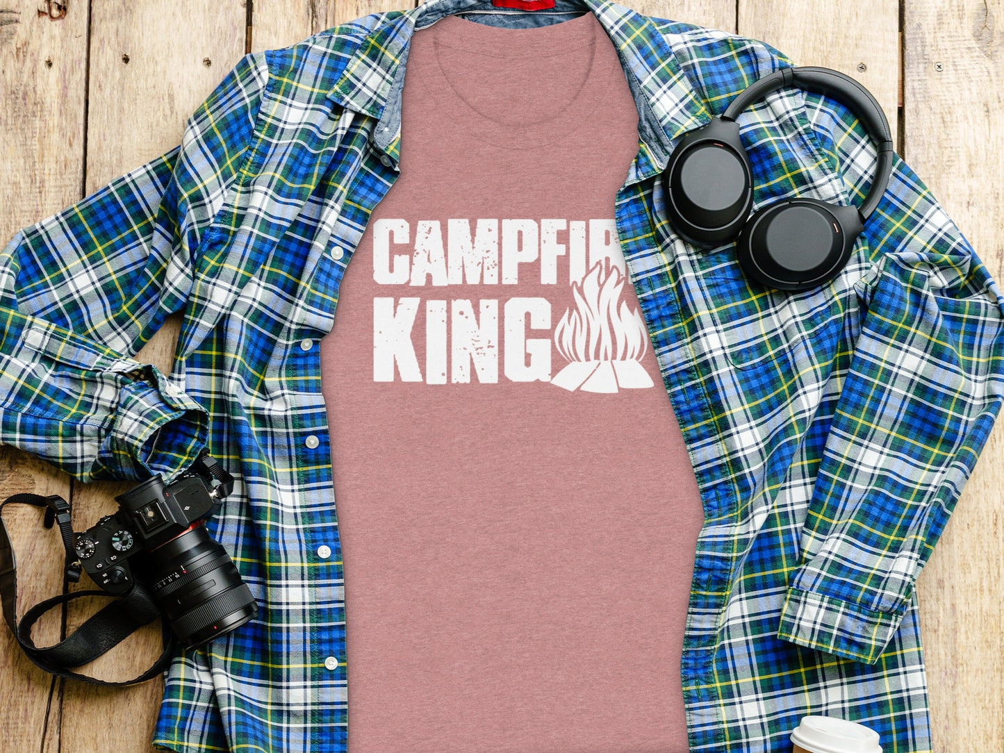 Campfire King Flames Graphic Outdoors Adventure T-Shirt
