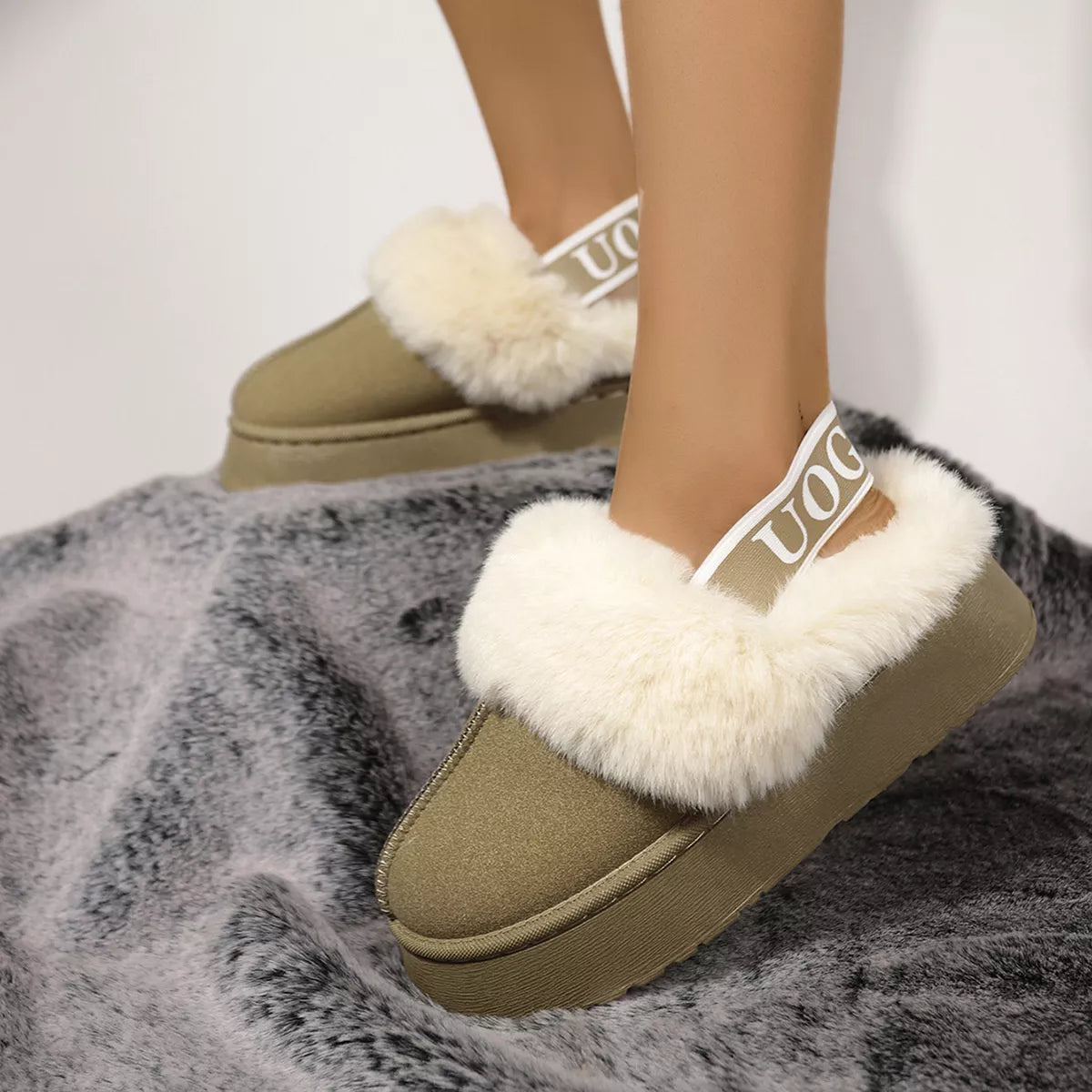 Round Toe Platform Ankle Boots