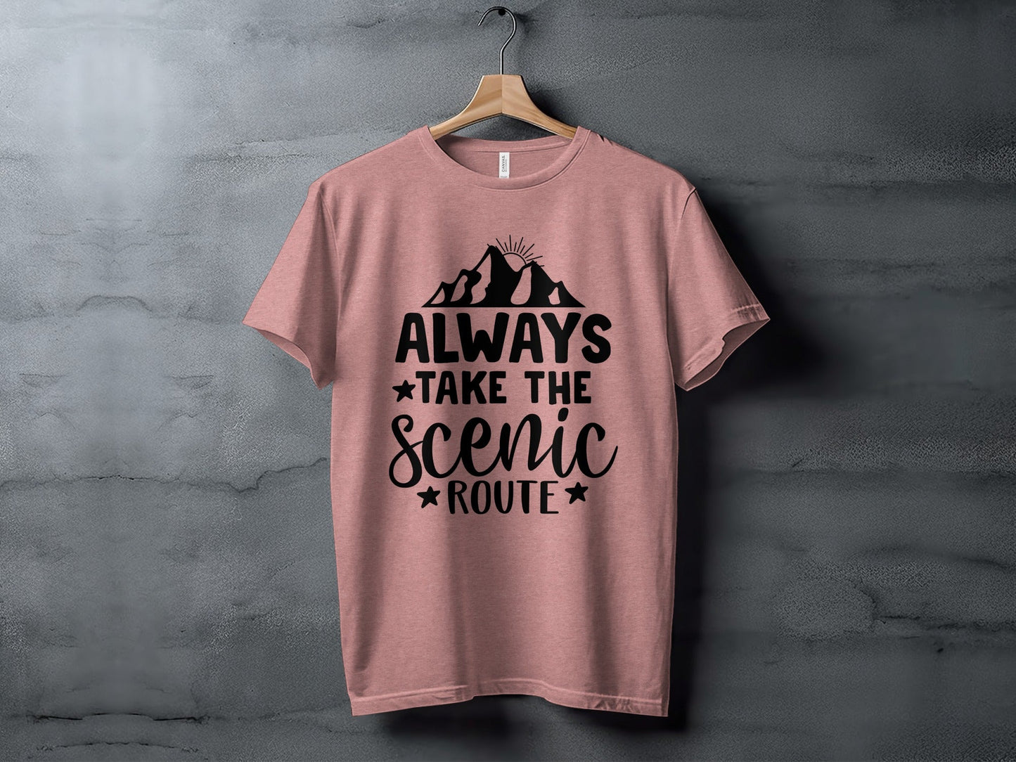 Always Take The Scenic Route With Mountains T-Shirt