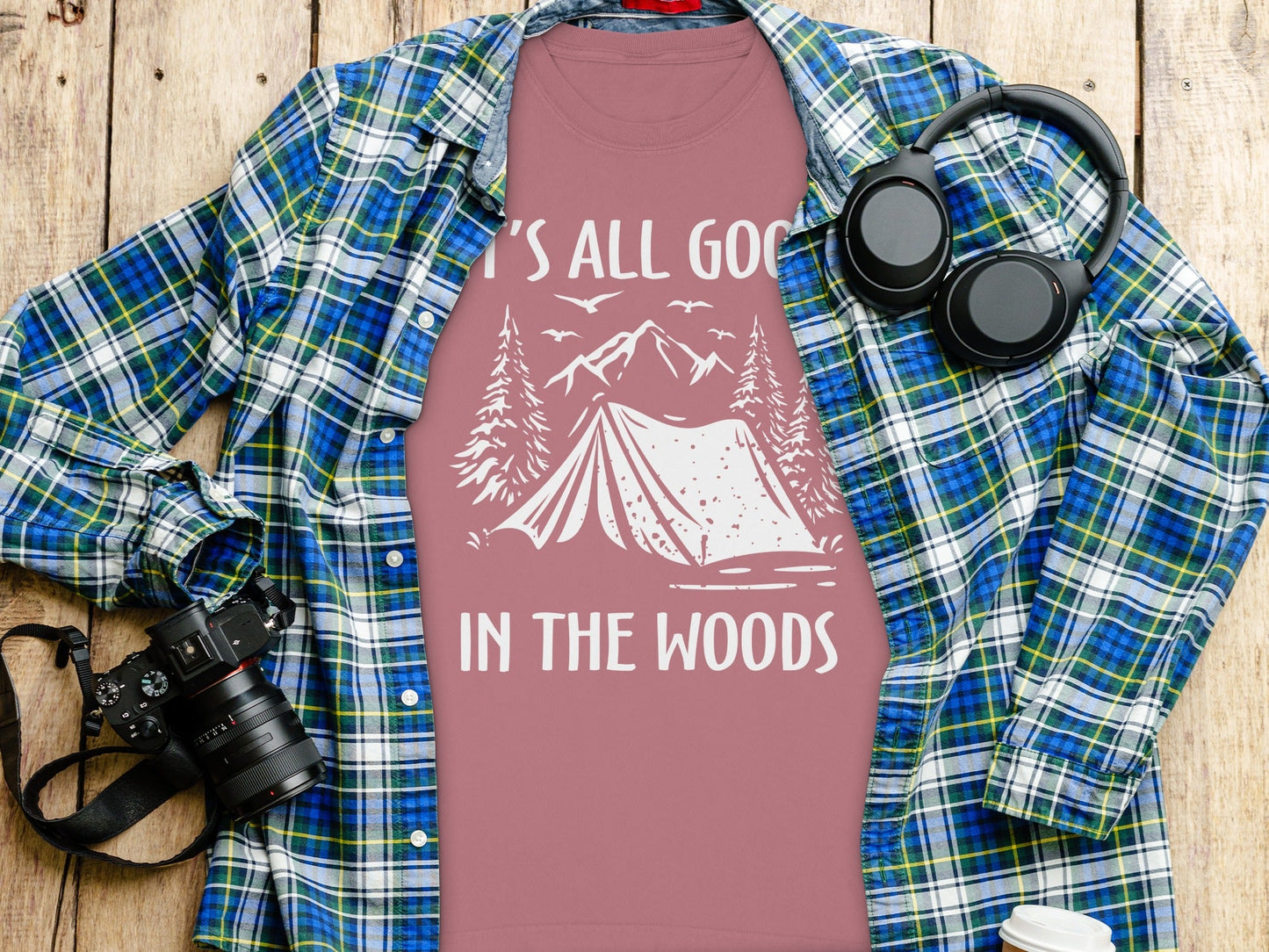 It's All Good In The Woods Camping Illustration Long Sleeve T-Shirt