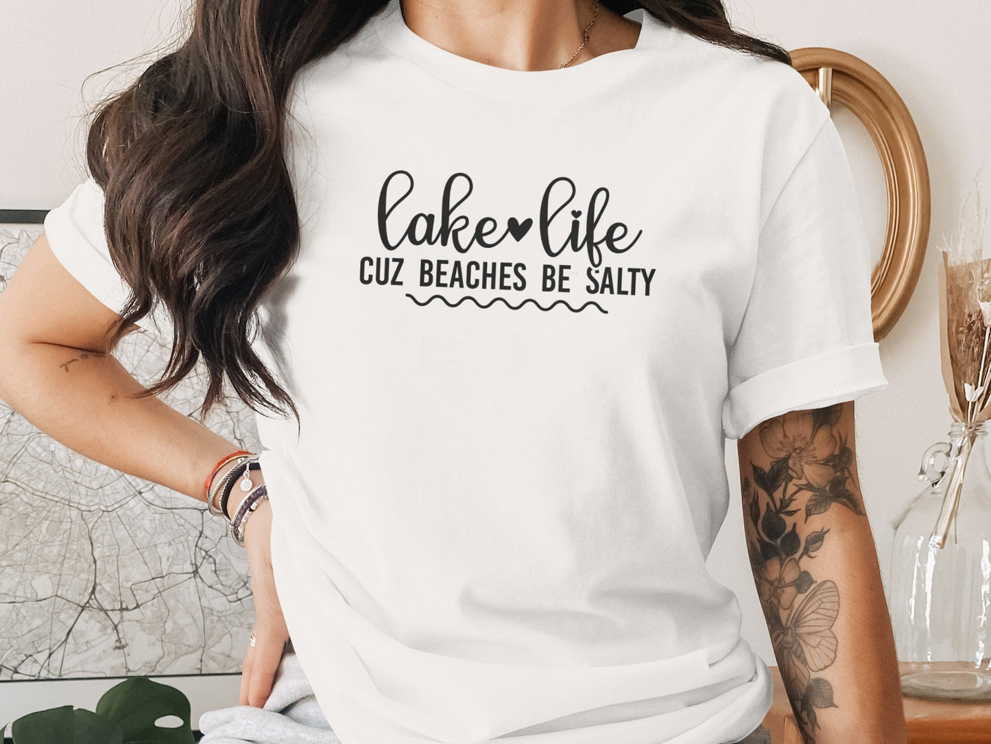Lake Life Cuz Beaches Be Salty Slogan T-Shirt