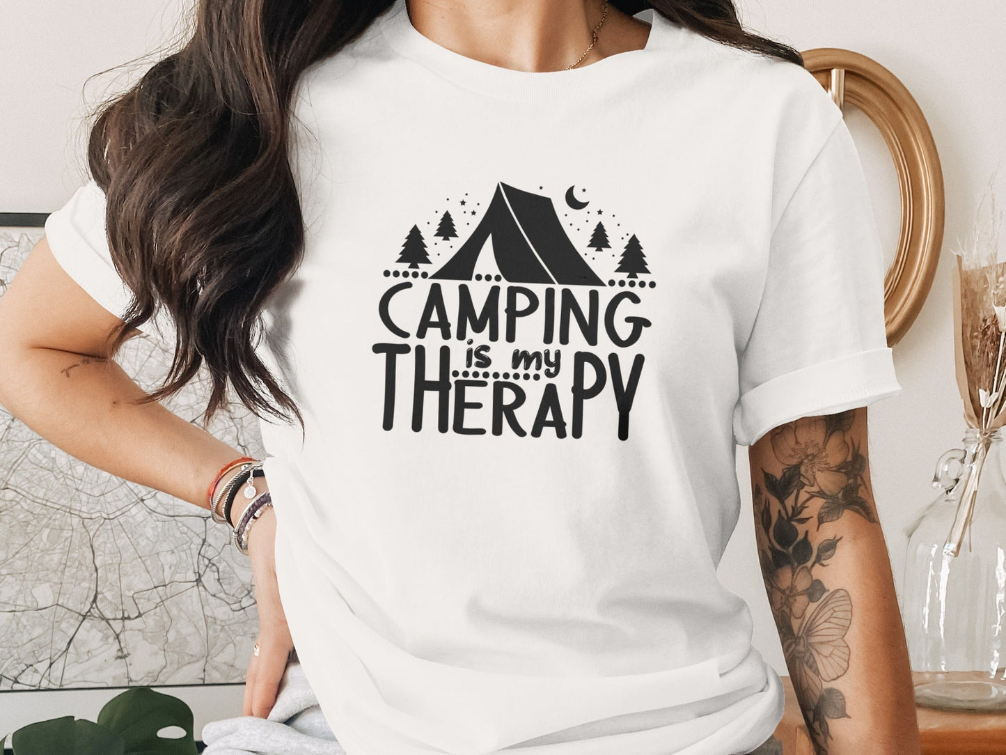 Camping Is My Therapy Outdoor Nature Adventure T-Shirt