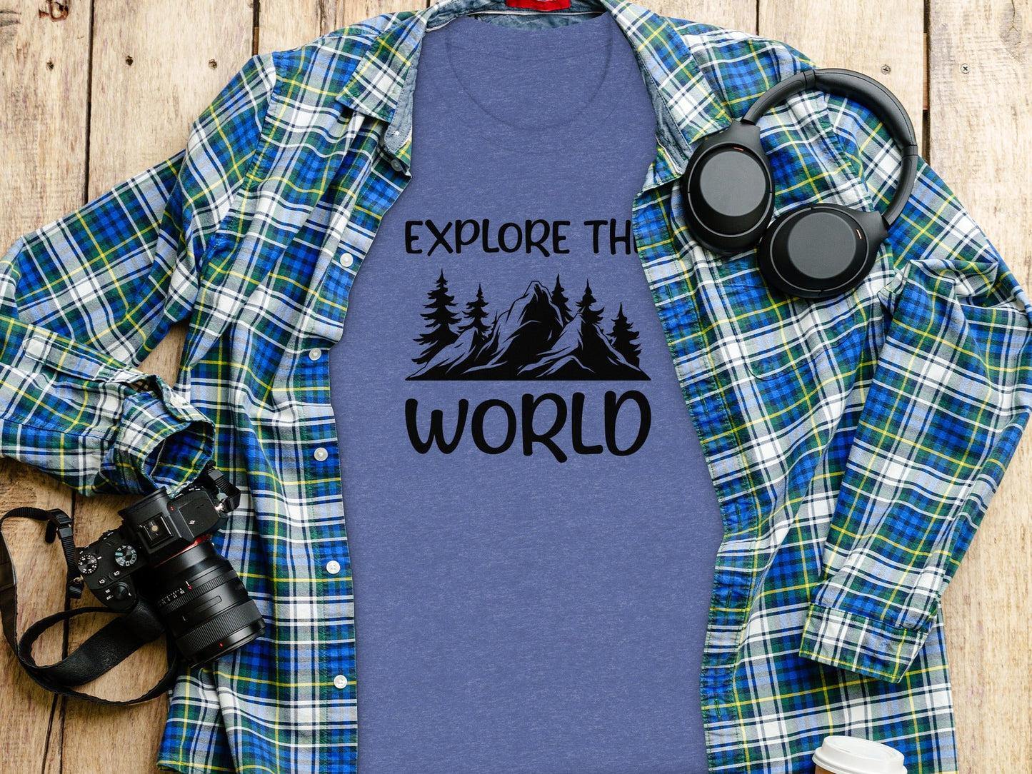 Explore The World Mountain Silhouette Hiking Adventure T-Shirt