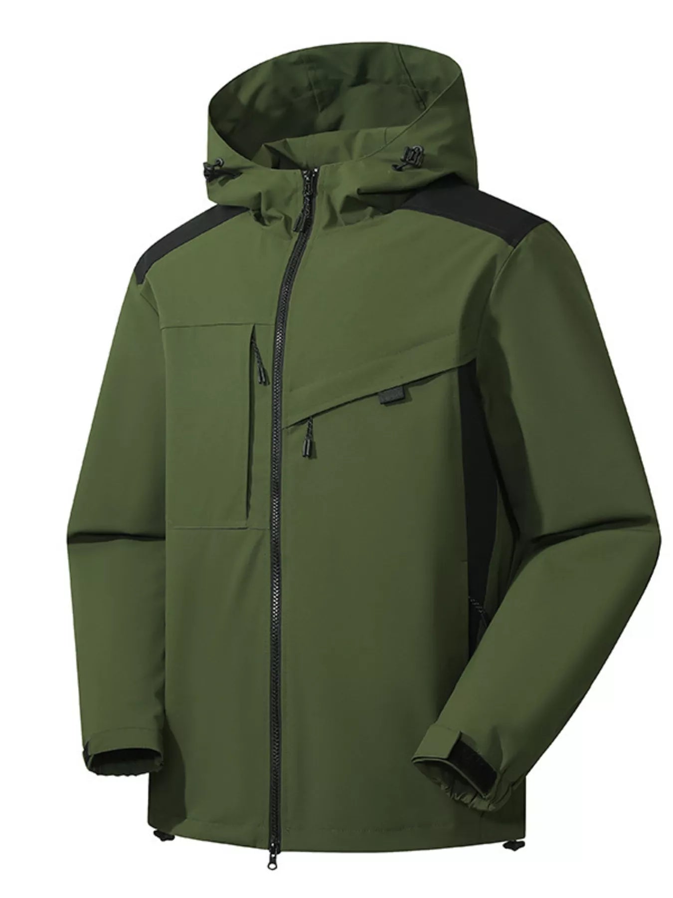Men's Full Size Waterproof Hooded Zip Up Jacket Plus Size