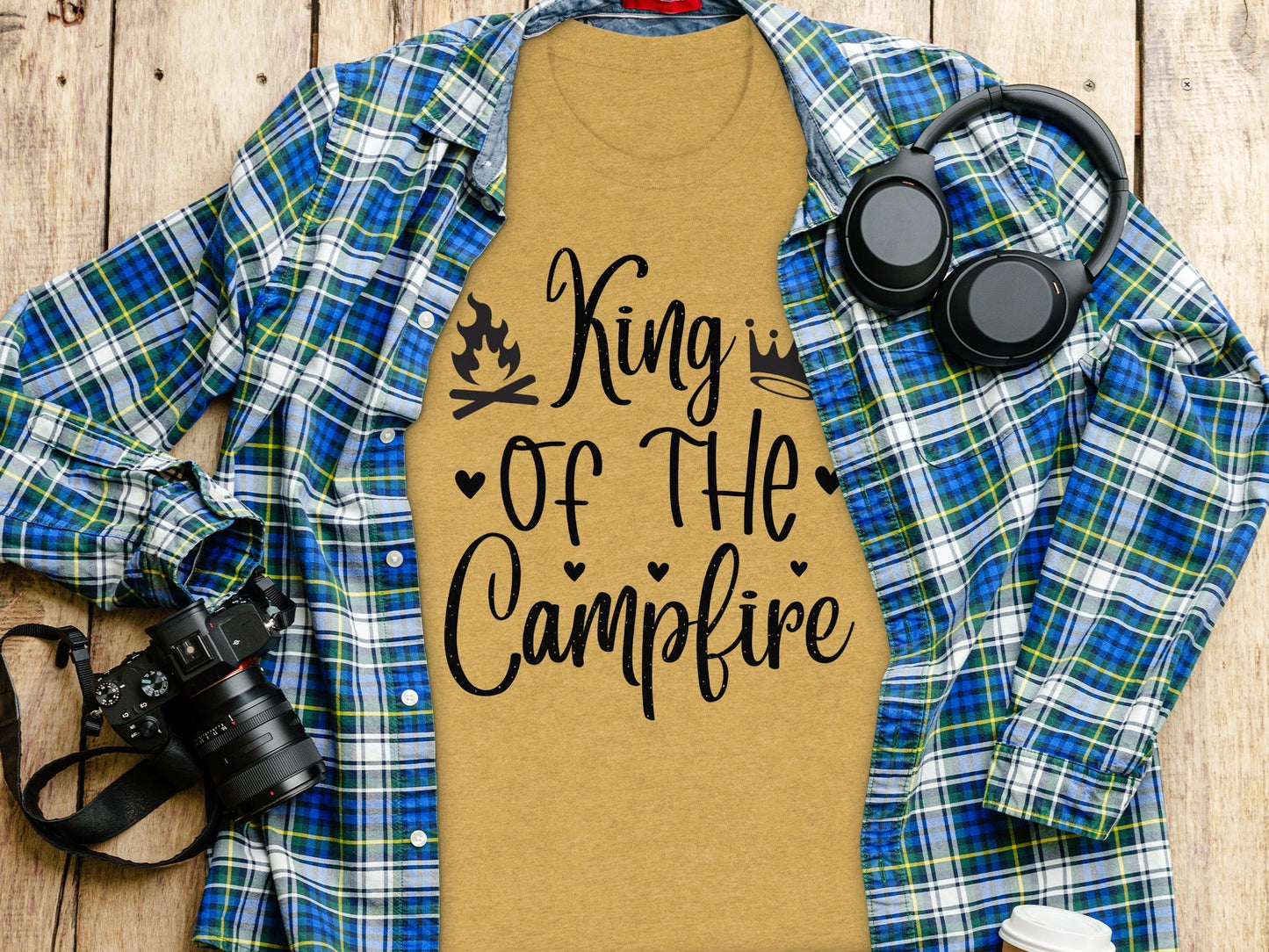 King Of The Campfire With Campfire and Crown T-Shirt