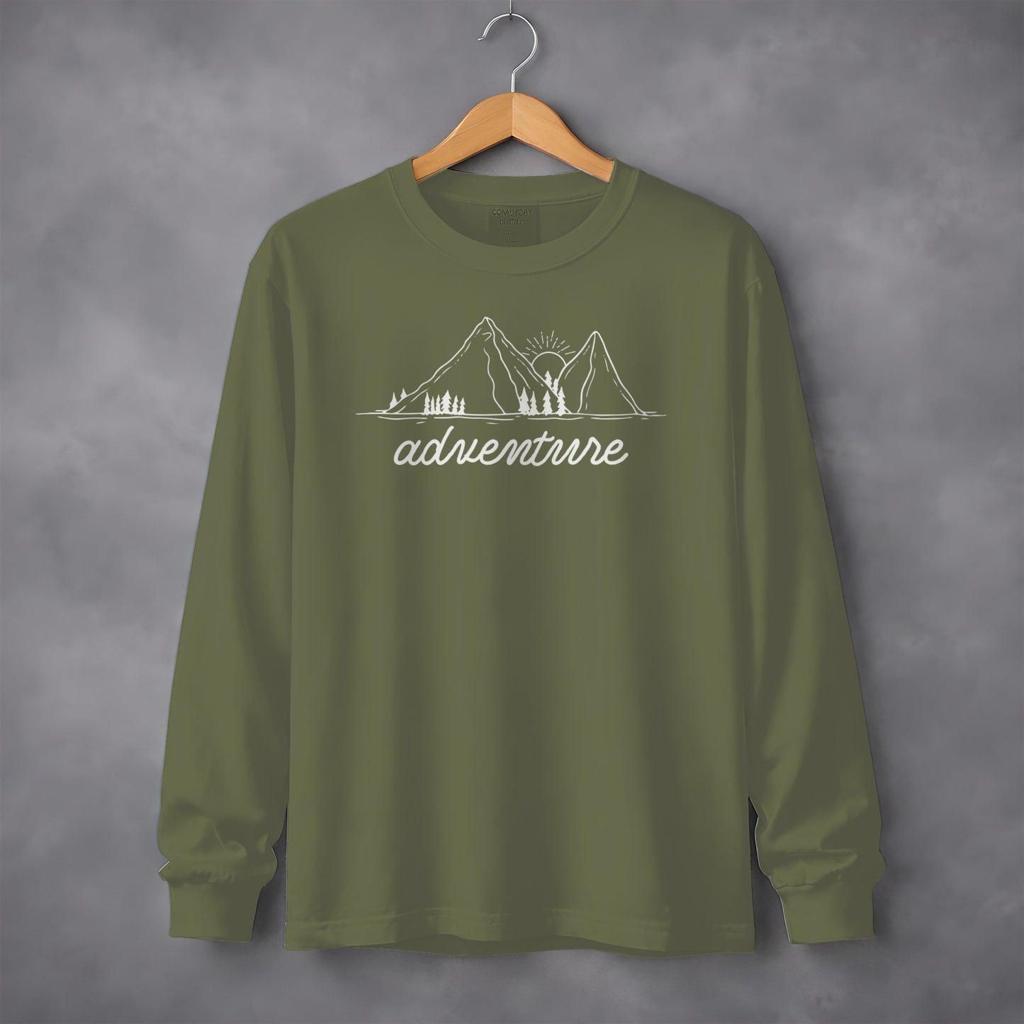 Adventure Awaits Mountains and Sunshine Graphic Long Sleeve T-Shirt